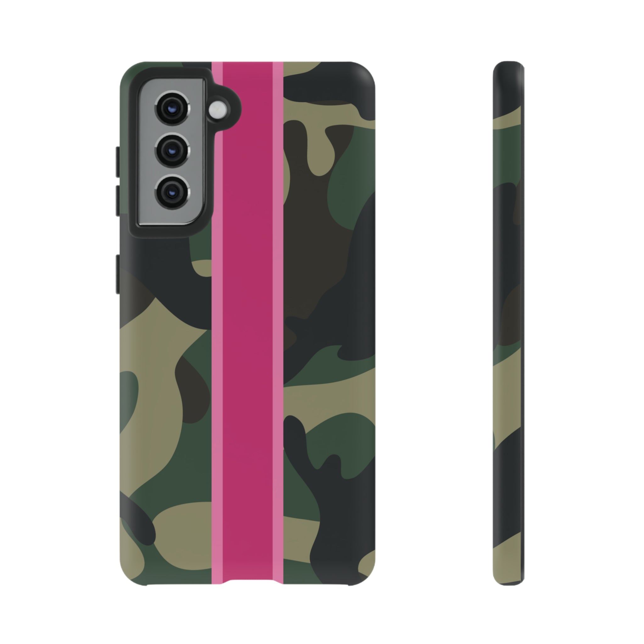 Camo Pink Stripe Tough Cell Phone Cases