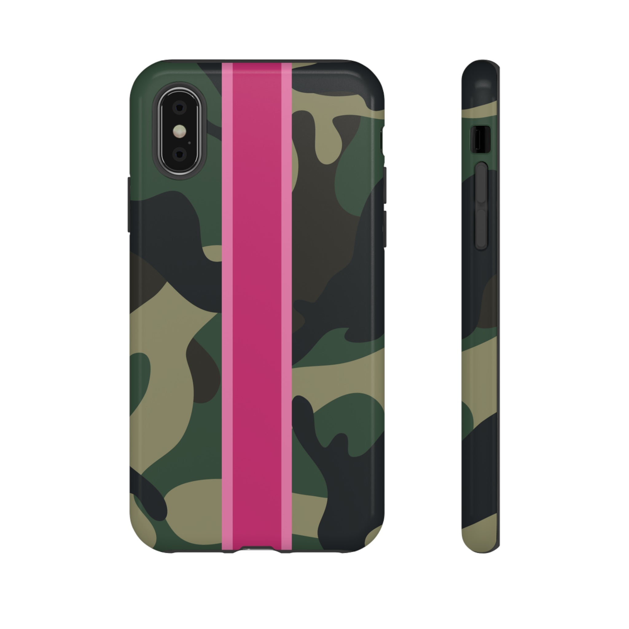 Camo Pink Stripe Tough Cell Phone Cases
