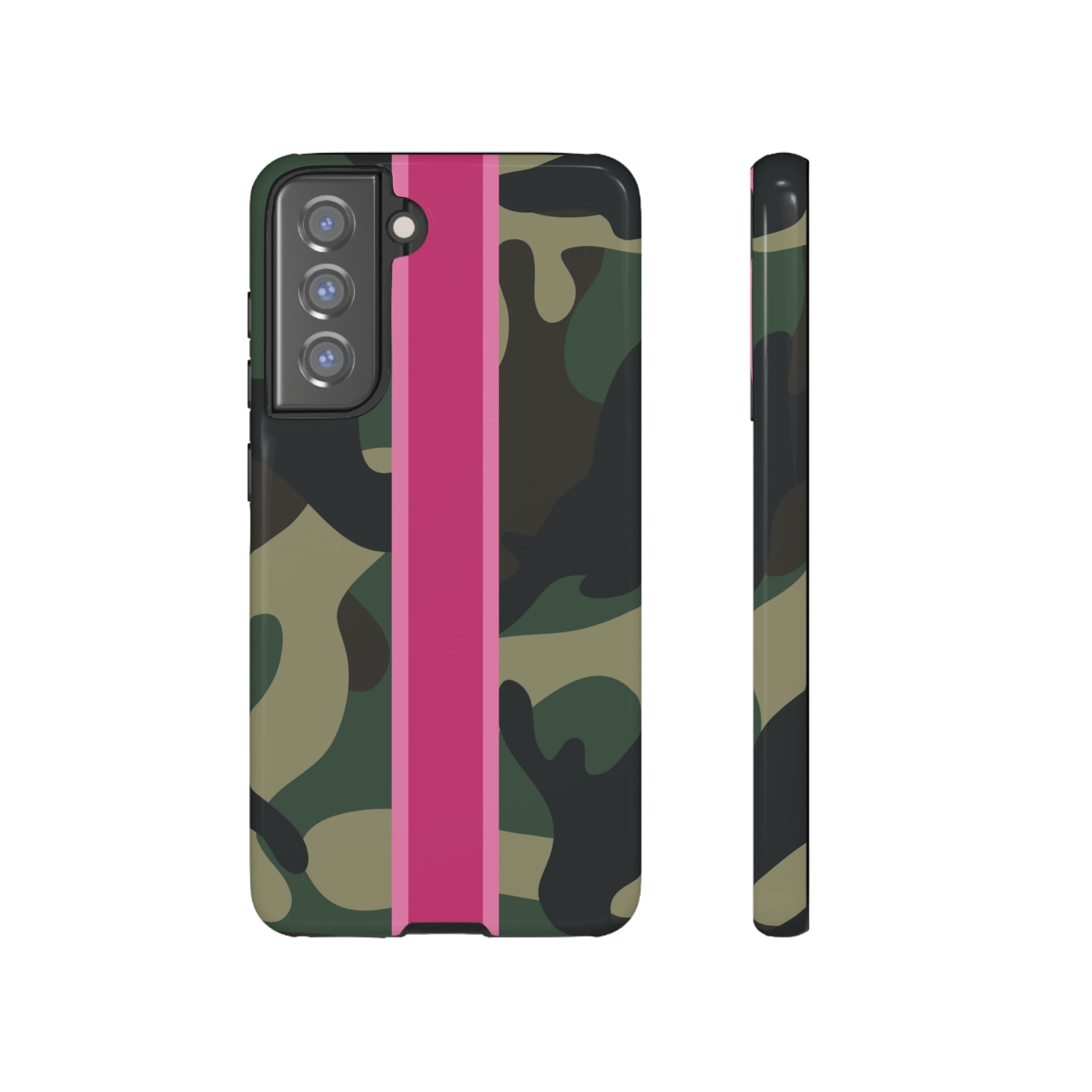 Camo Pink Stripe Tough Cell Phone Cases