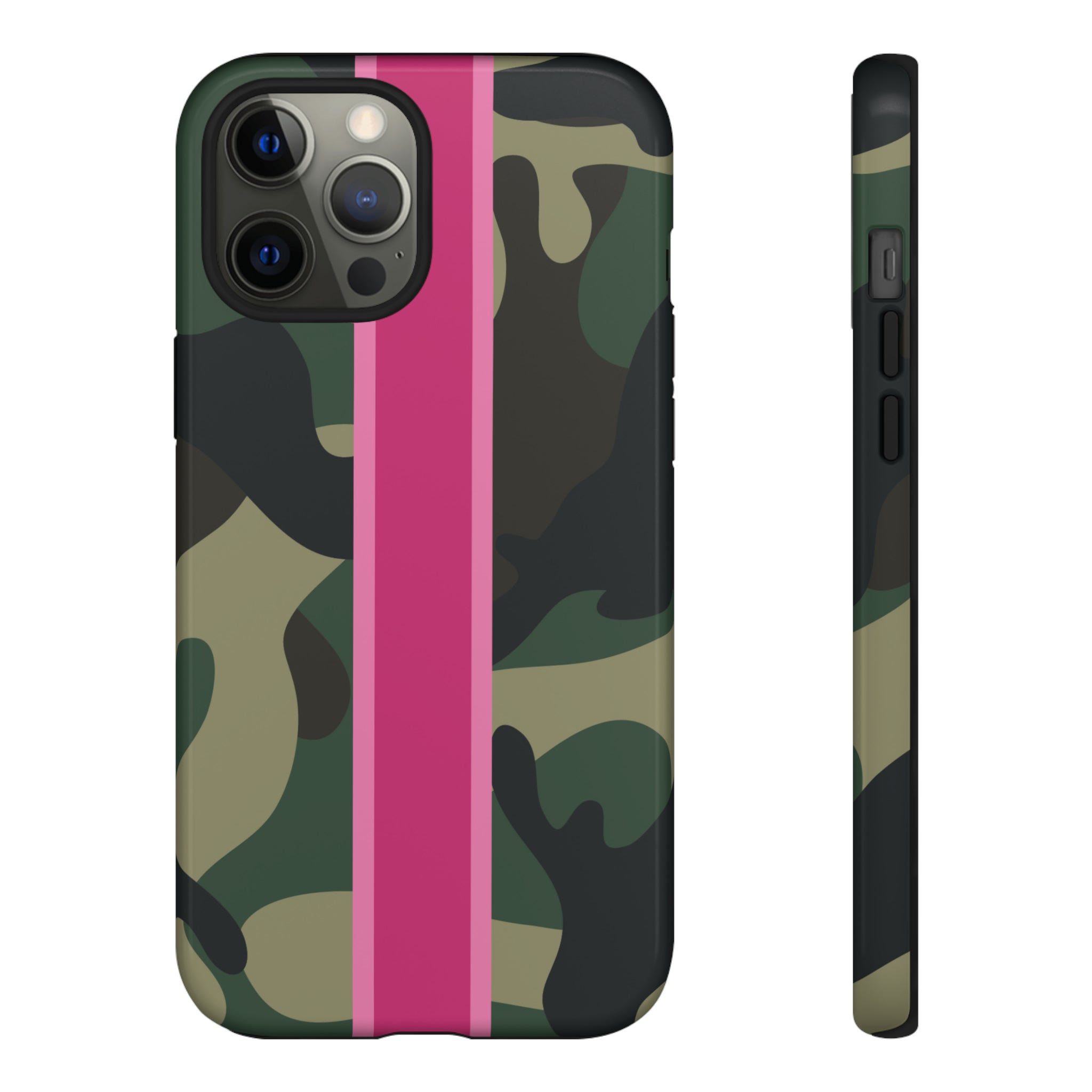 Camo Pink Stripe Tough Cell Phone Cases