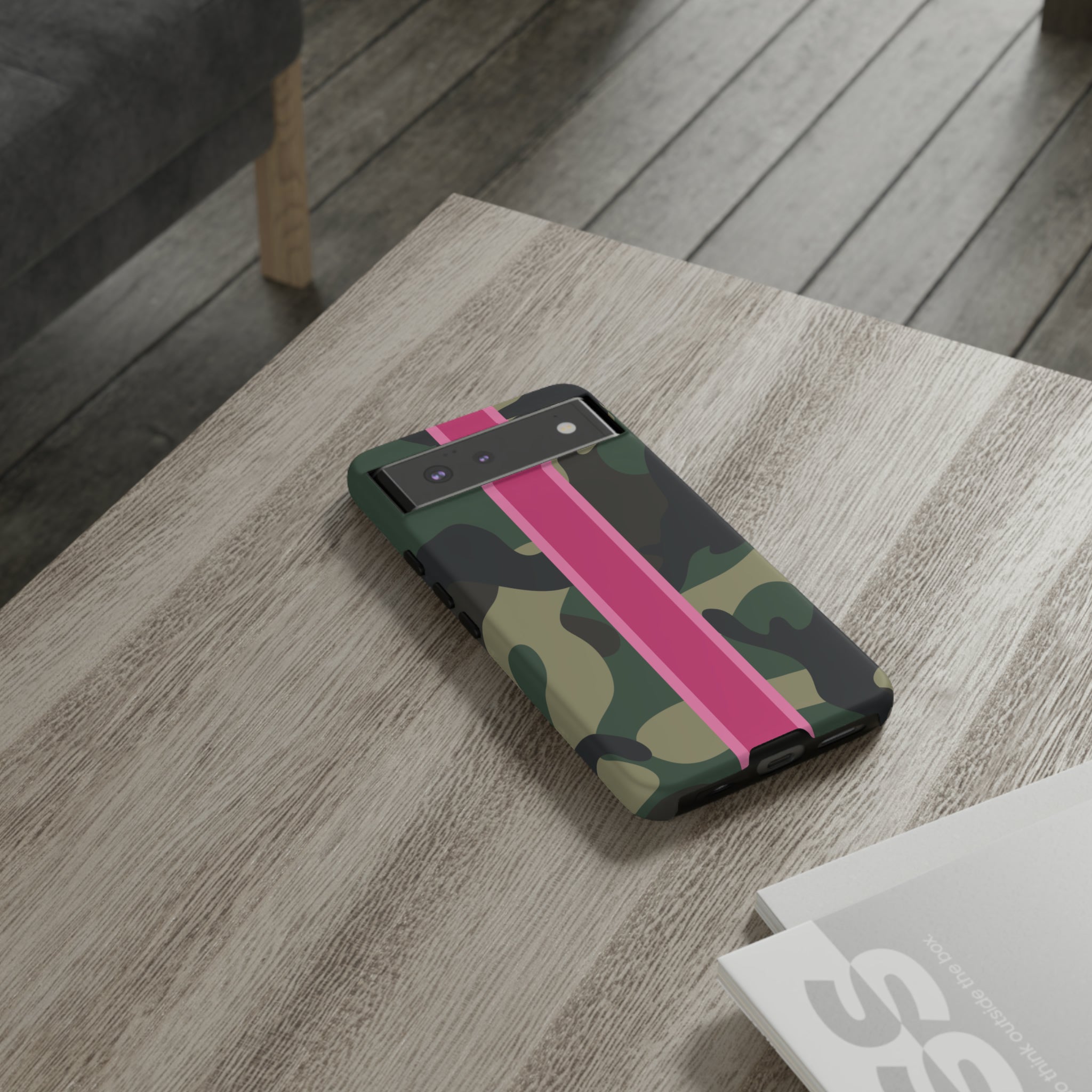 Camo Pink Stripe Tough Cell Phone Cases