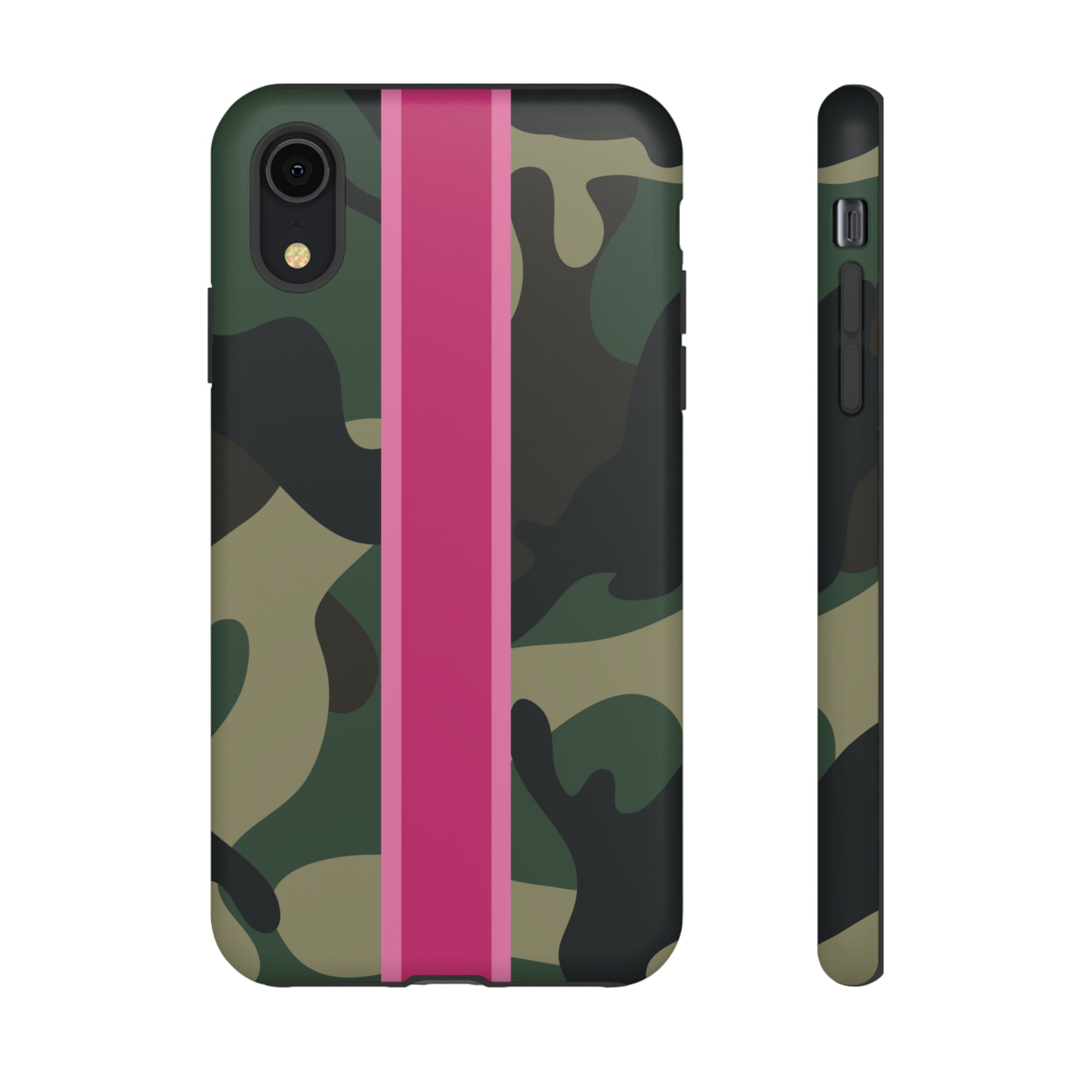 Camo Pink Stripe Tough Cell Phone Cases