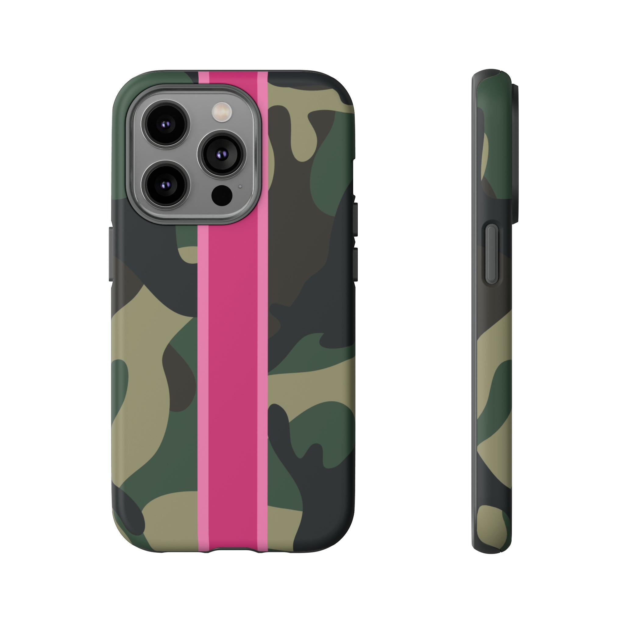 Camo Pink Stripe Tough Cell Phone Cases