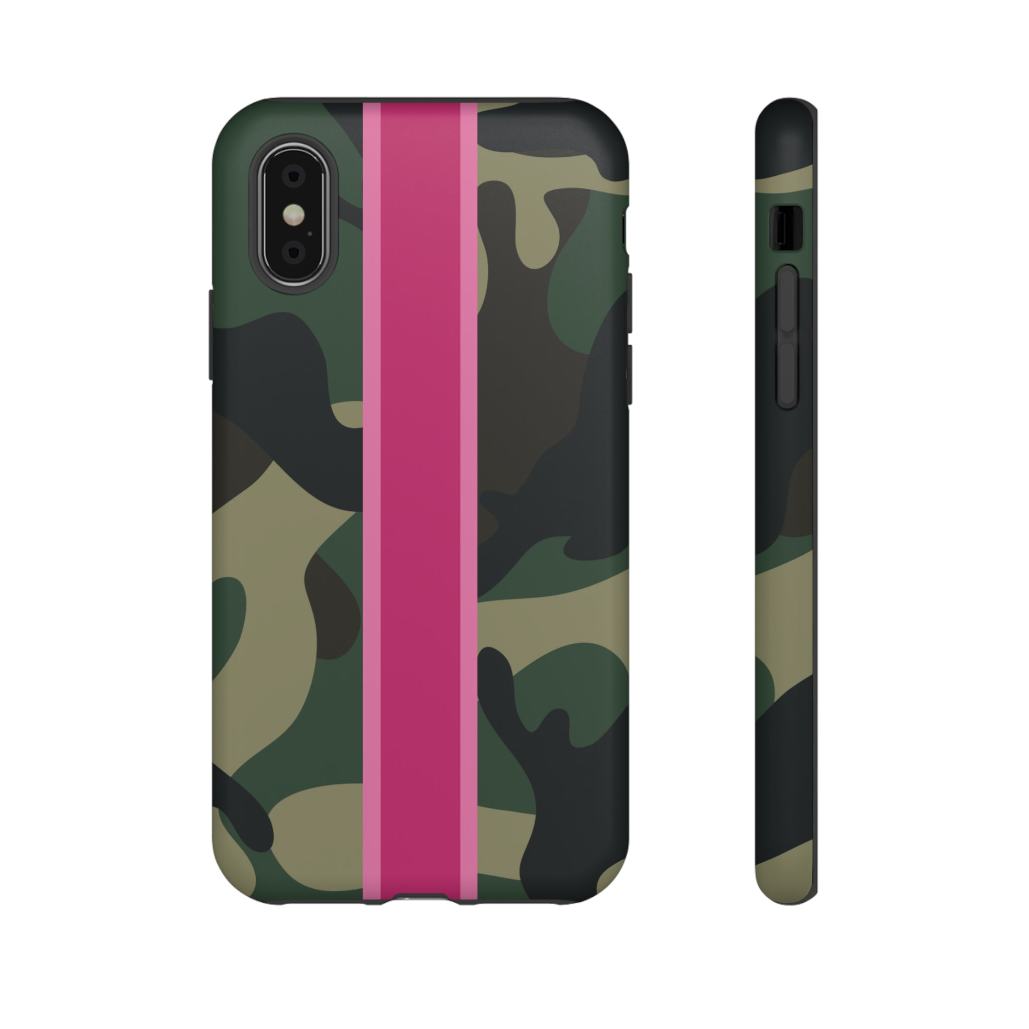 Camo Pink Stripe Tough Cell Phone Cases