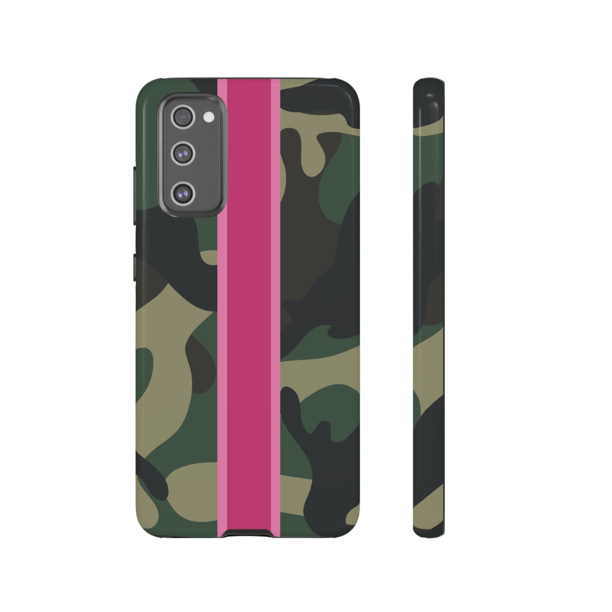 Camo Pink Stripe Tough Cell Phone Cases