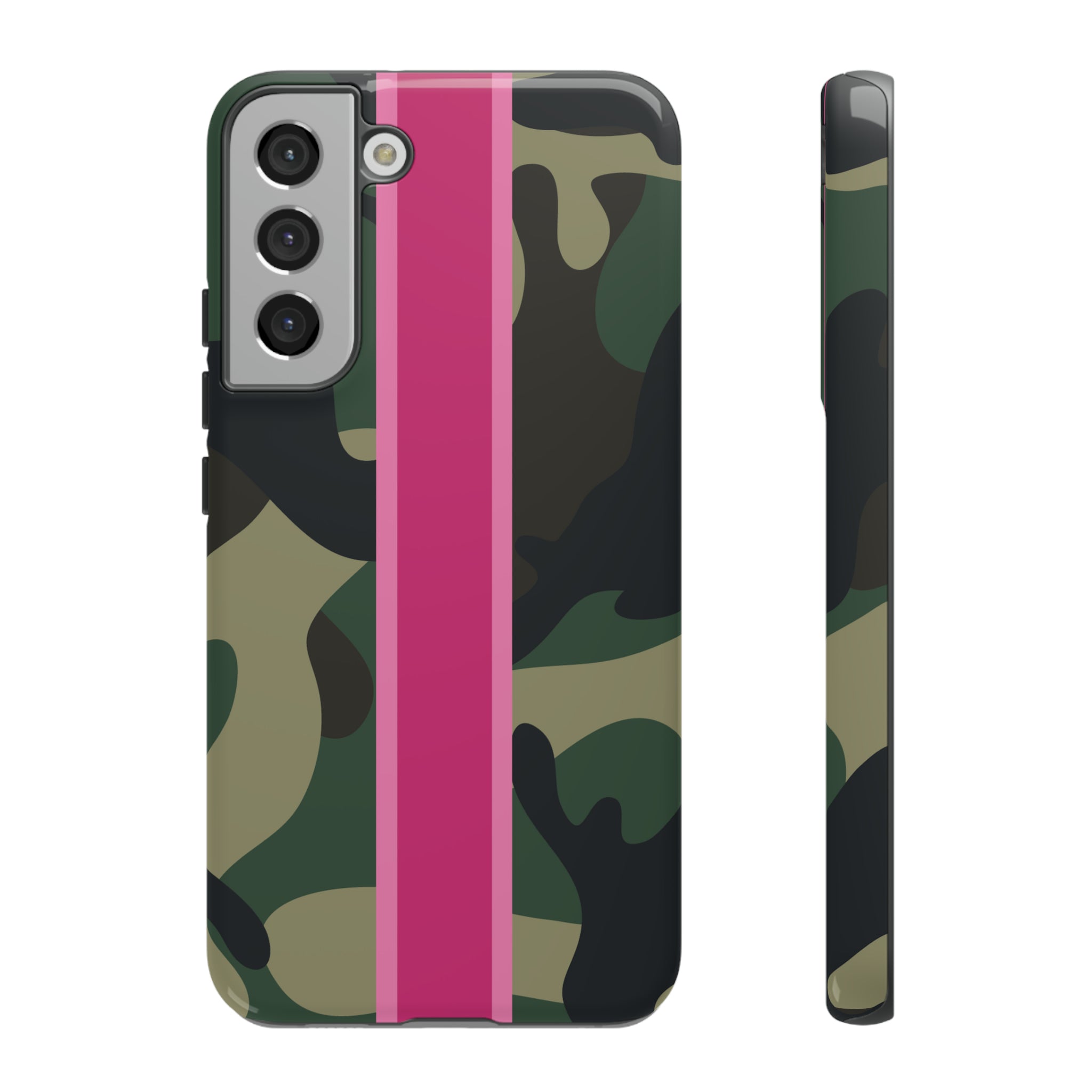 Camo Pink Stripe Tough Cell Phone Cases