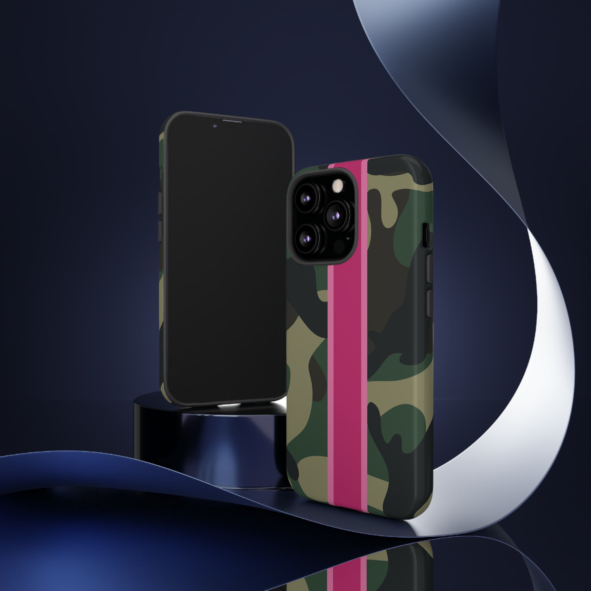 Camo Pink Stripe Tough Cell Phone Cases