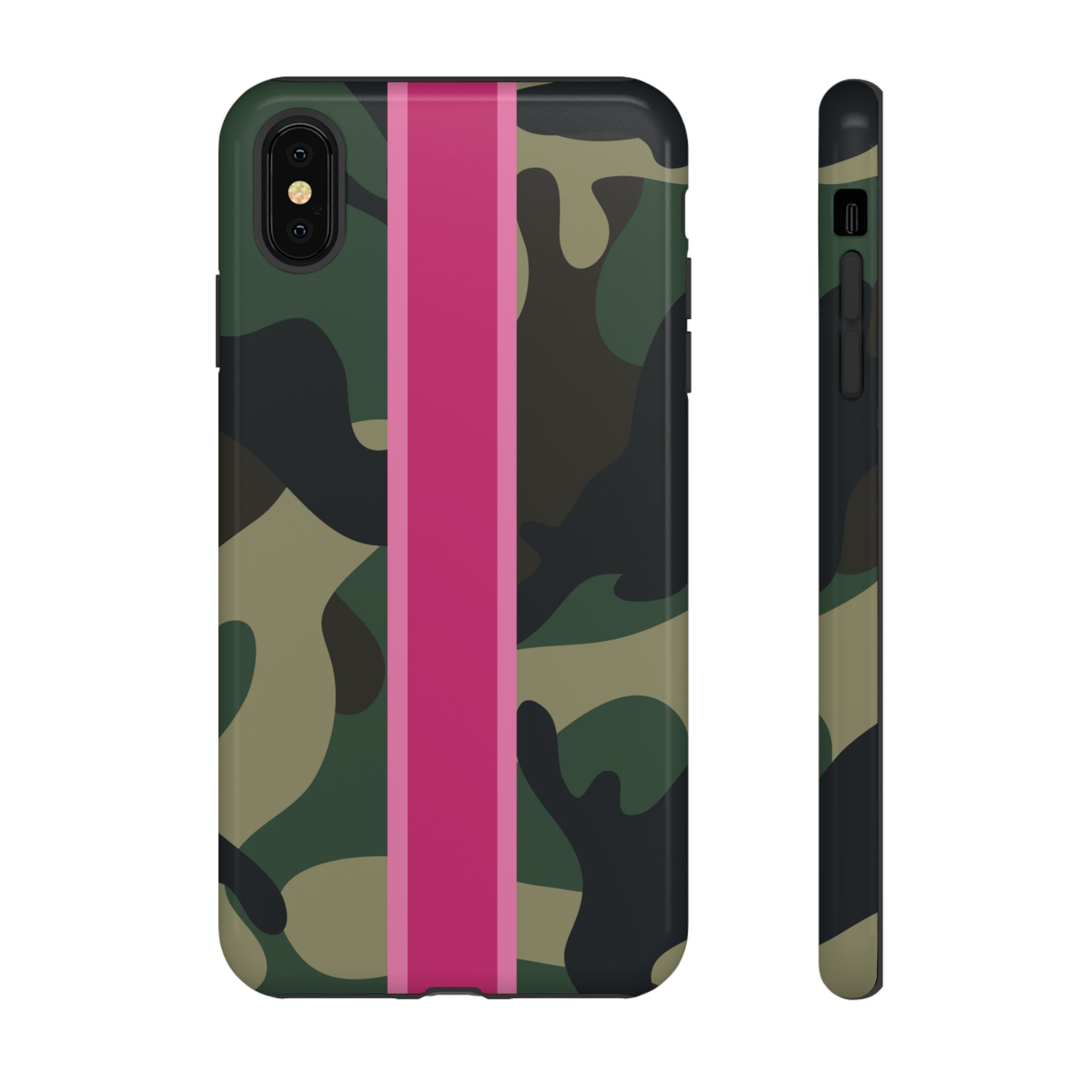 Camo Pink Stripe Tough Cell Phone Cases