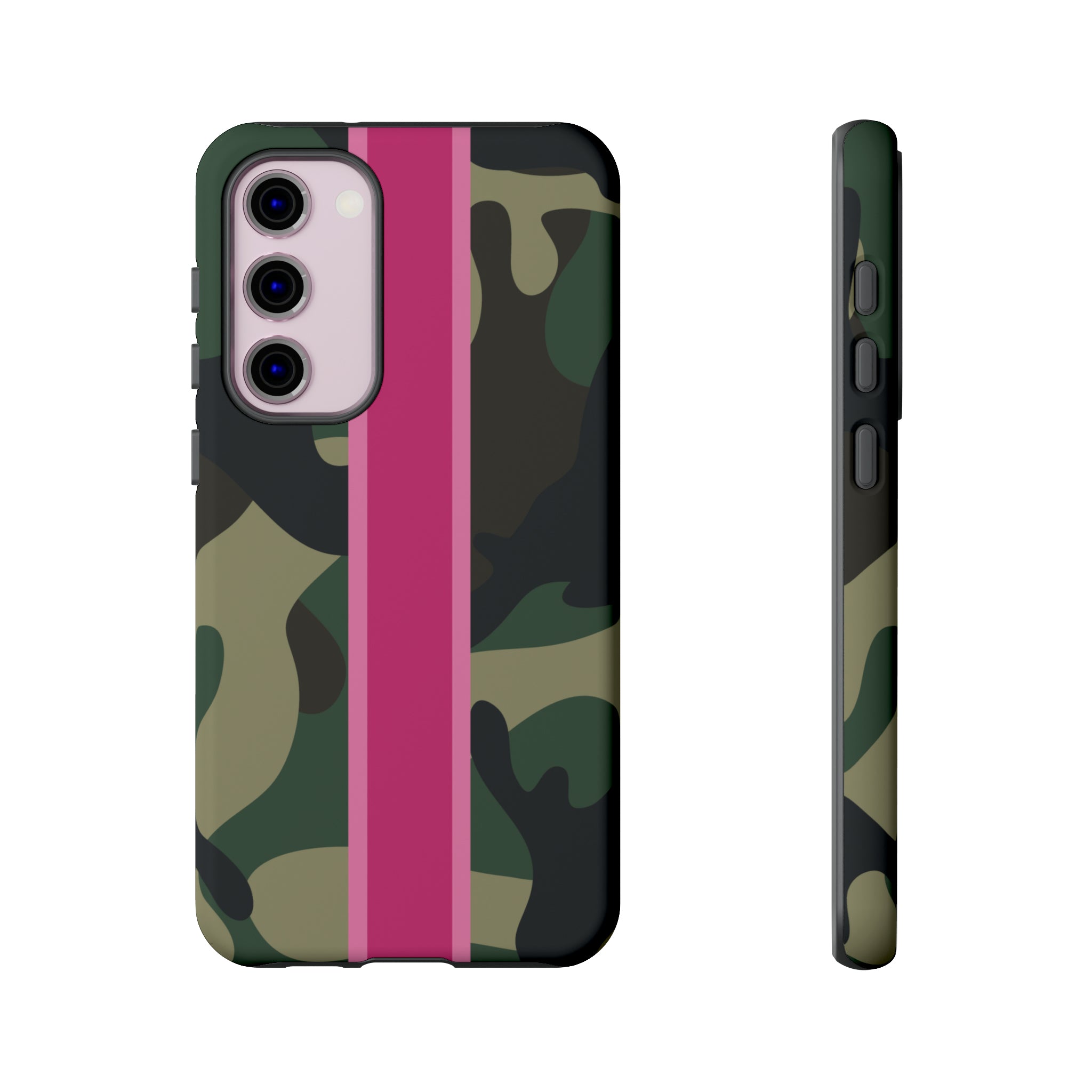 Camo Pink Stripe Tough Cell Phone Cases