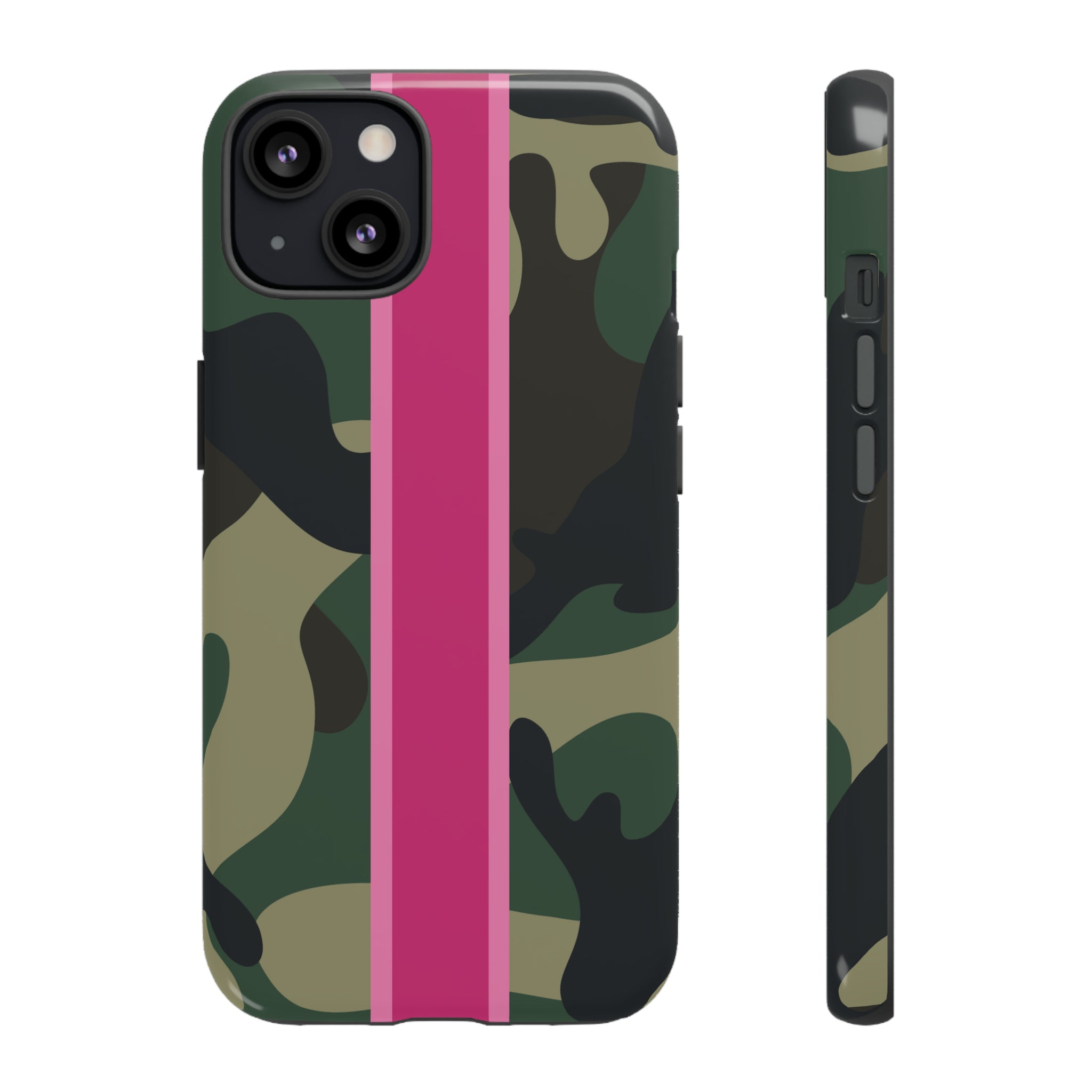 Camo Pink Stripe Tough Cell Phone Cases
