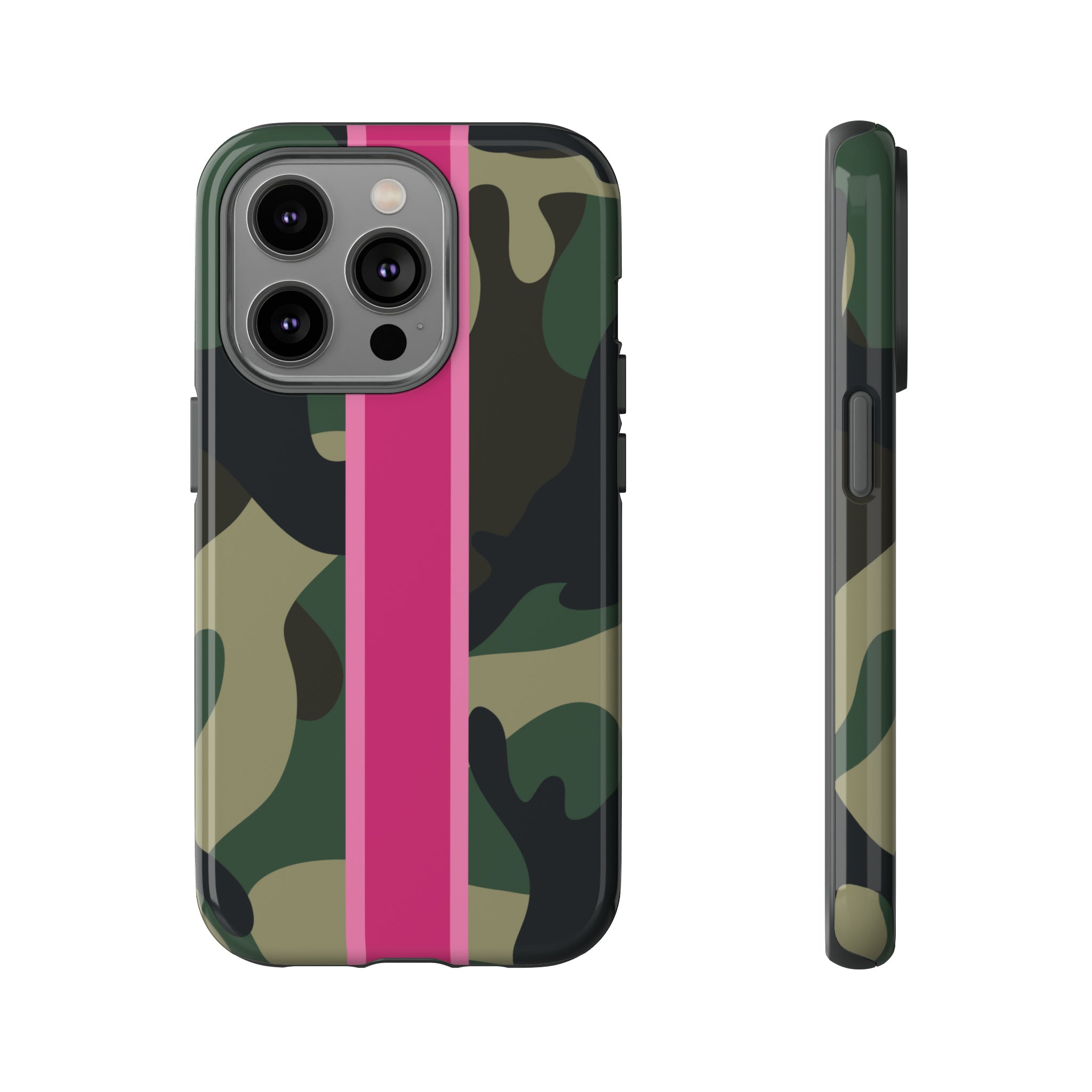 Camo Pink Stripe Tough Cell Phone Cases