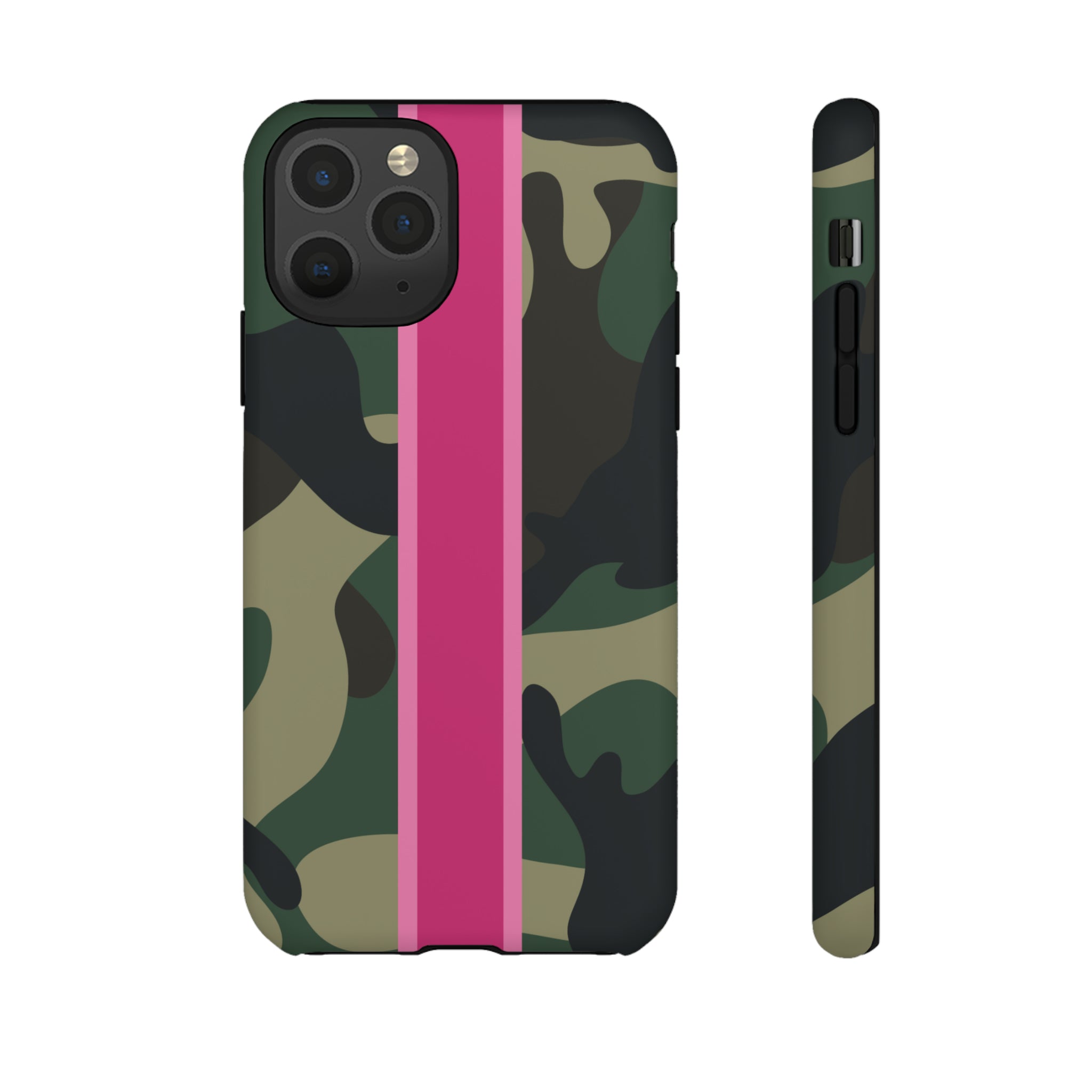 Camo Pink Stripe Tough Cell Phone Cases