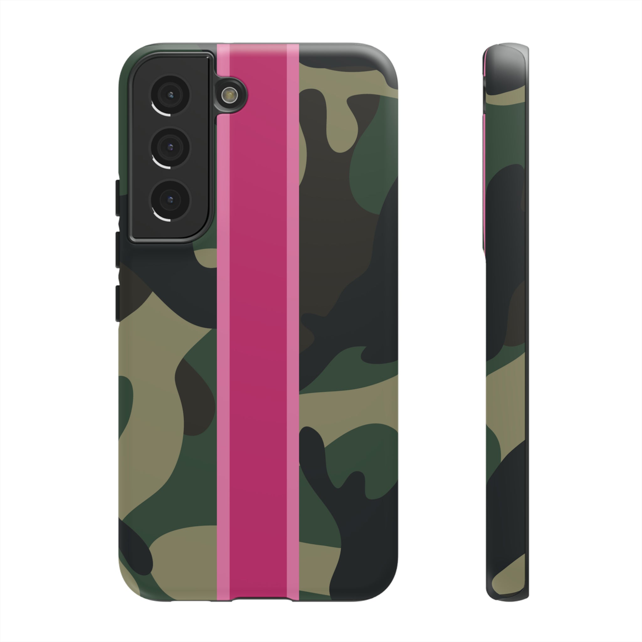 Camo Pink Stripe Tough Cell Phone Cases