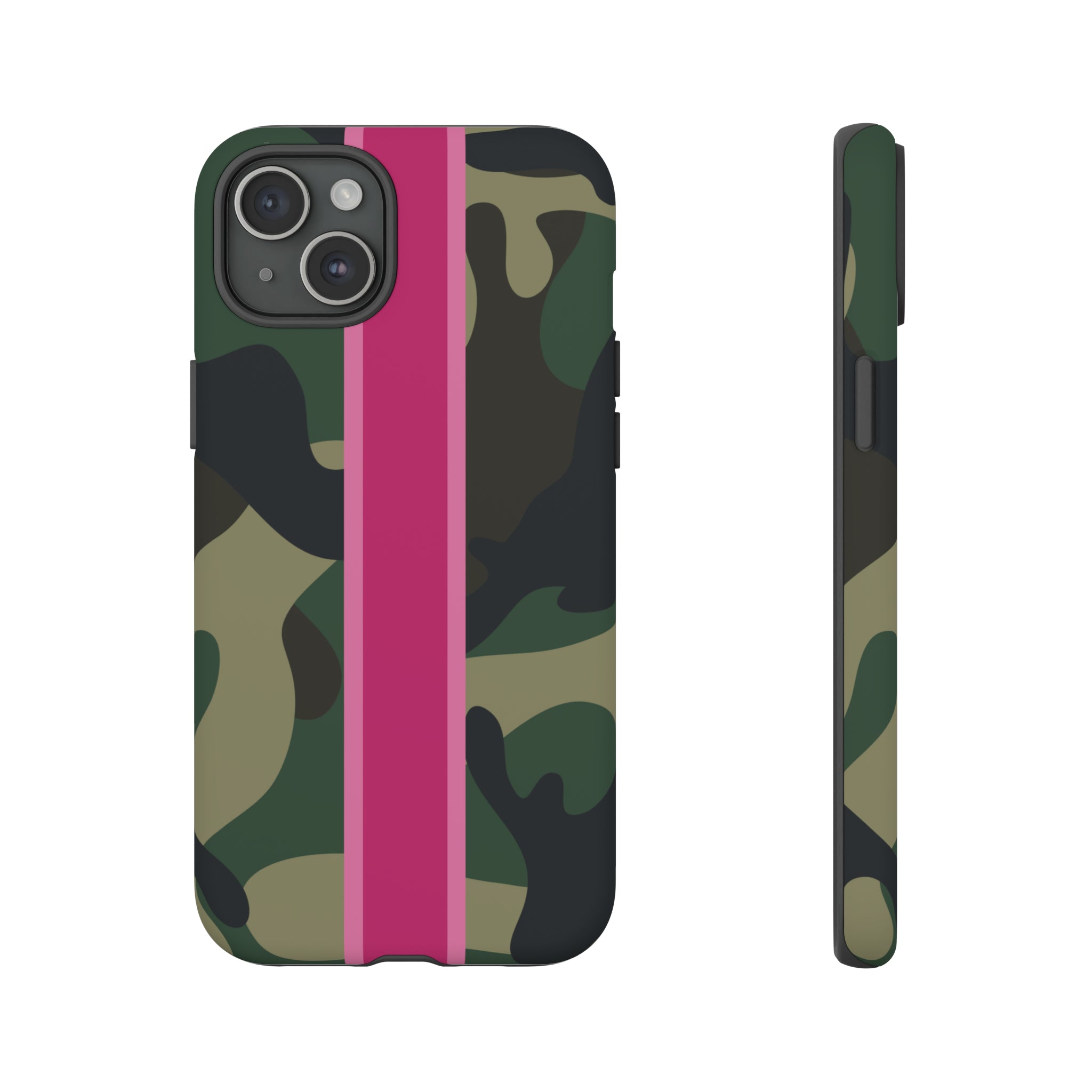 Camo Pink Stripe Tough Cell Phone Cases