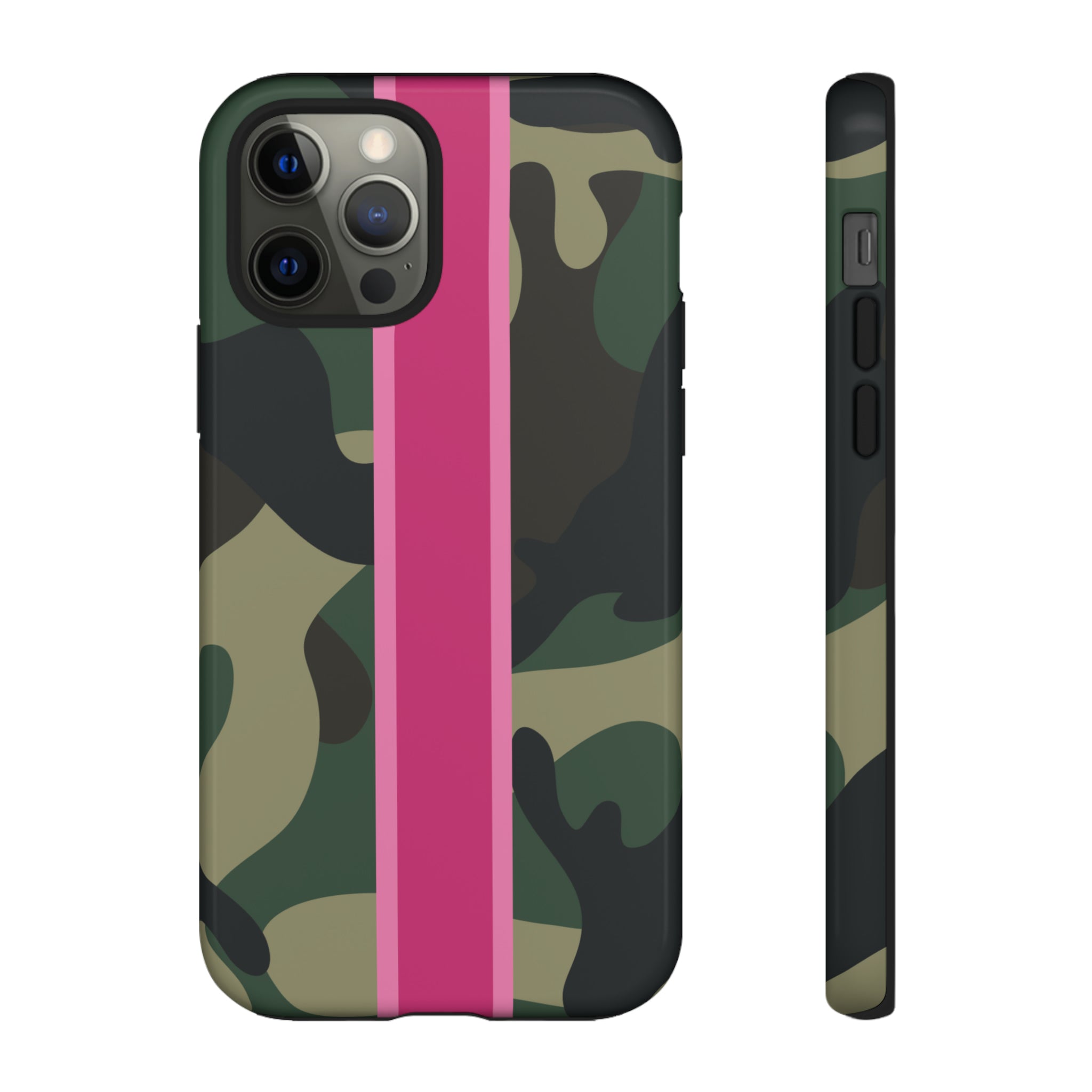 Camo Pink Stripe Tough Cell Phone Cases