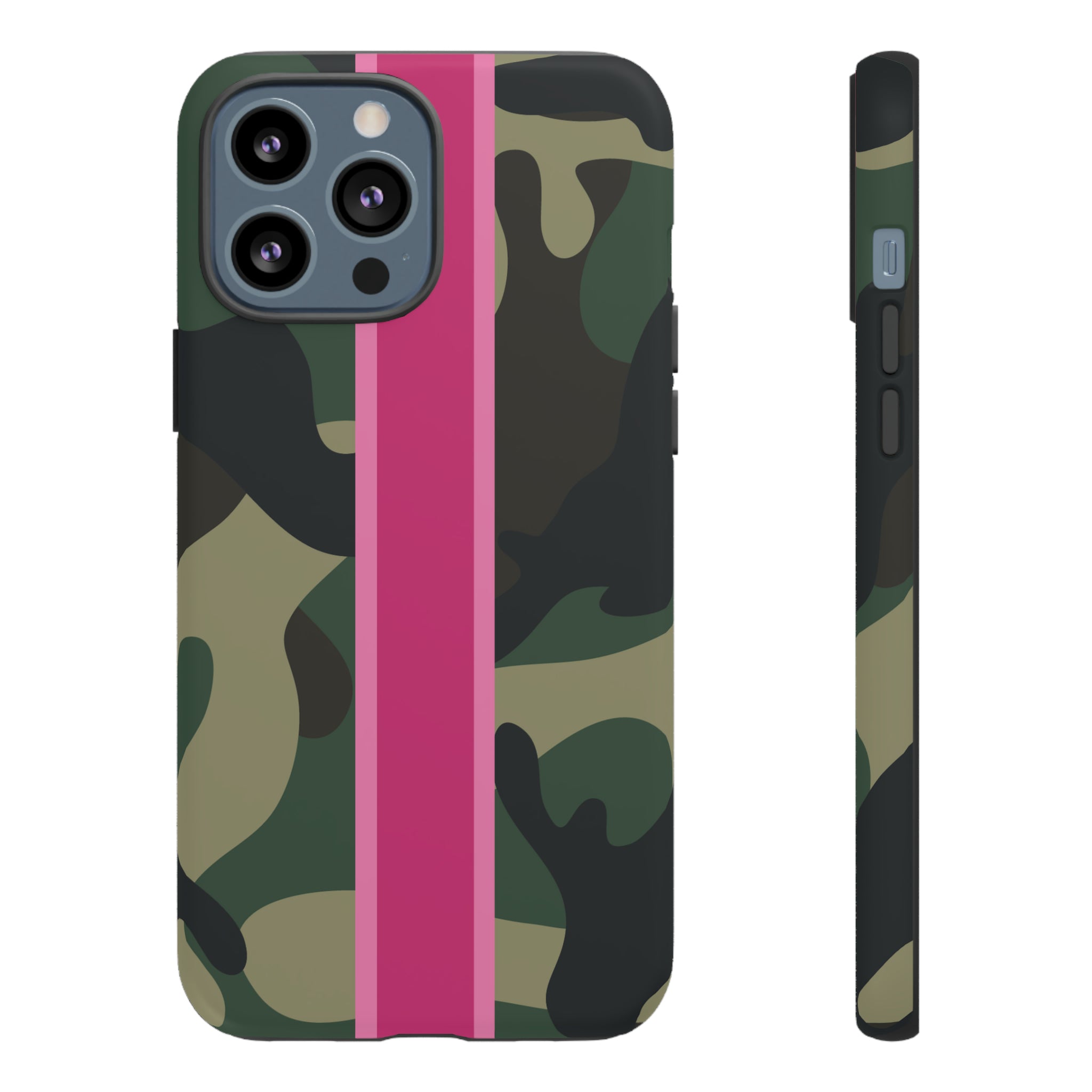 Camo Pink Stripe Tough Cell Phone Cases