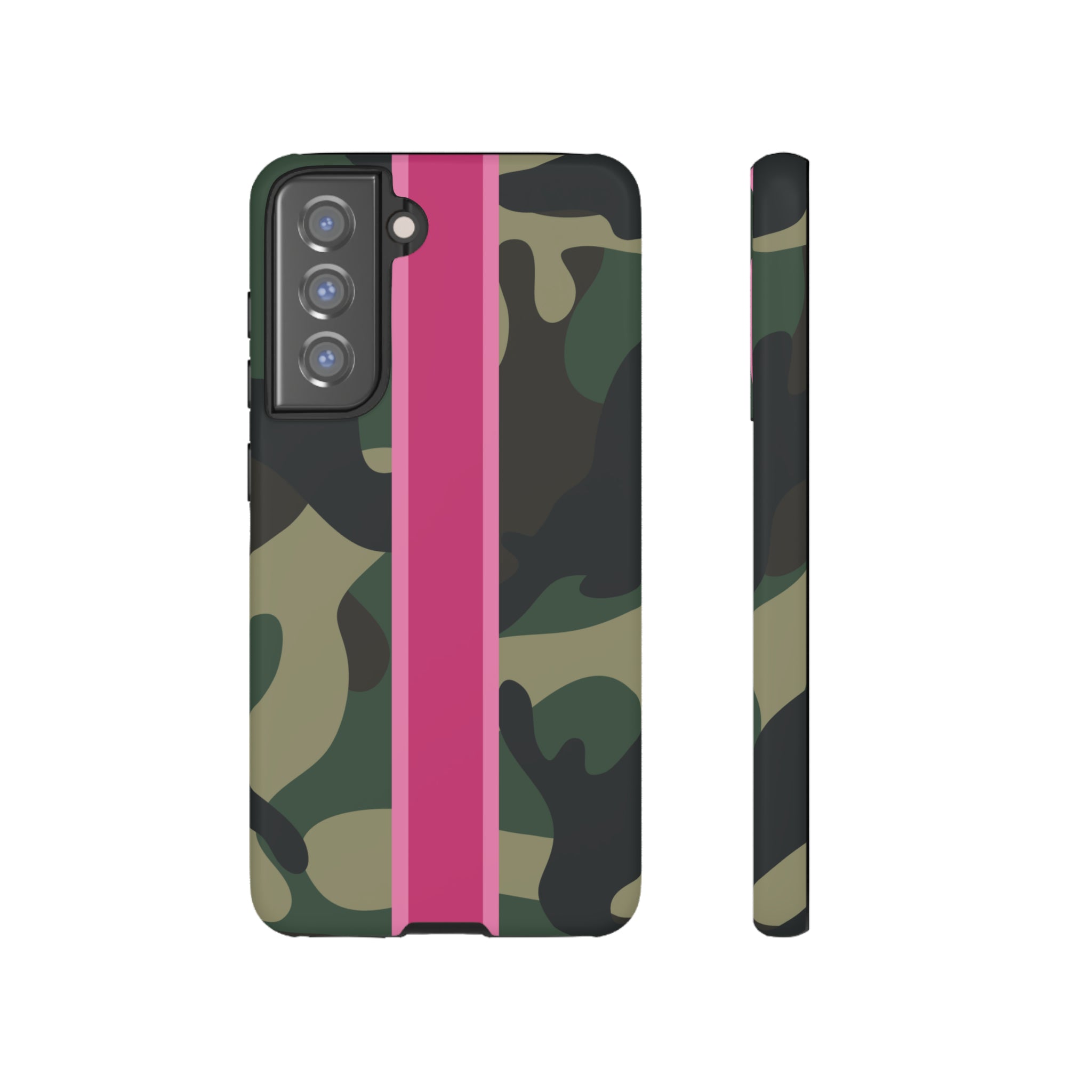 Camo Pink Stripe Tough Cell Phone Cases