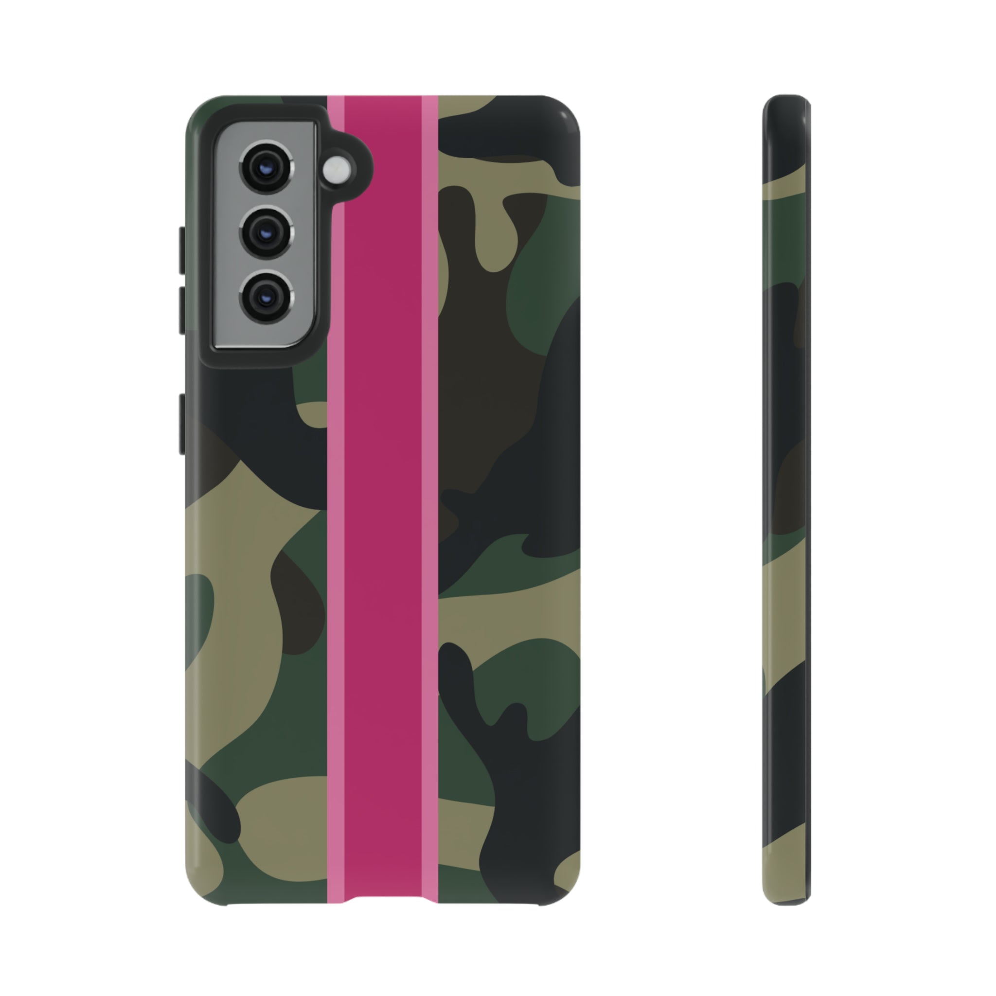 Camo Pink Stripe Tough Cell Phone Cases