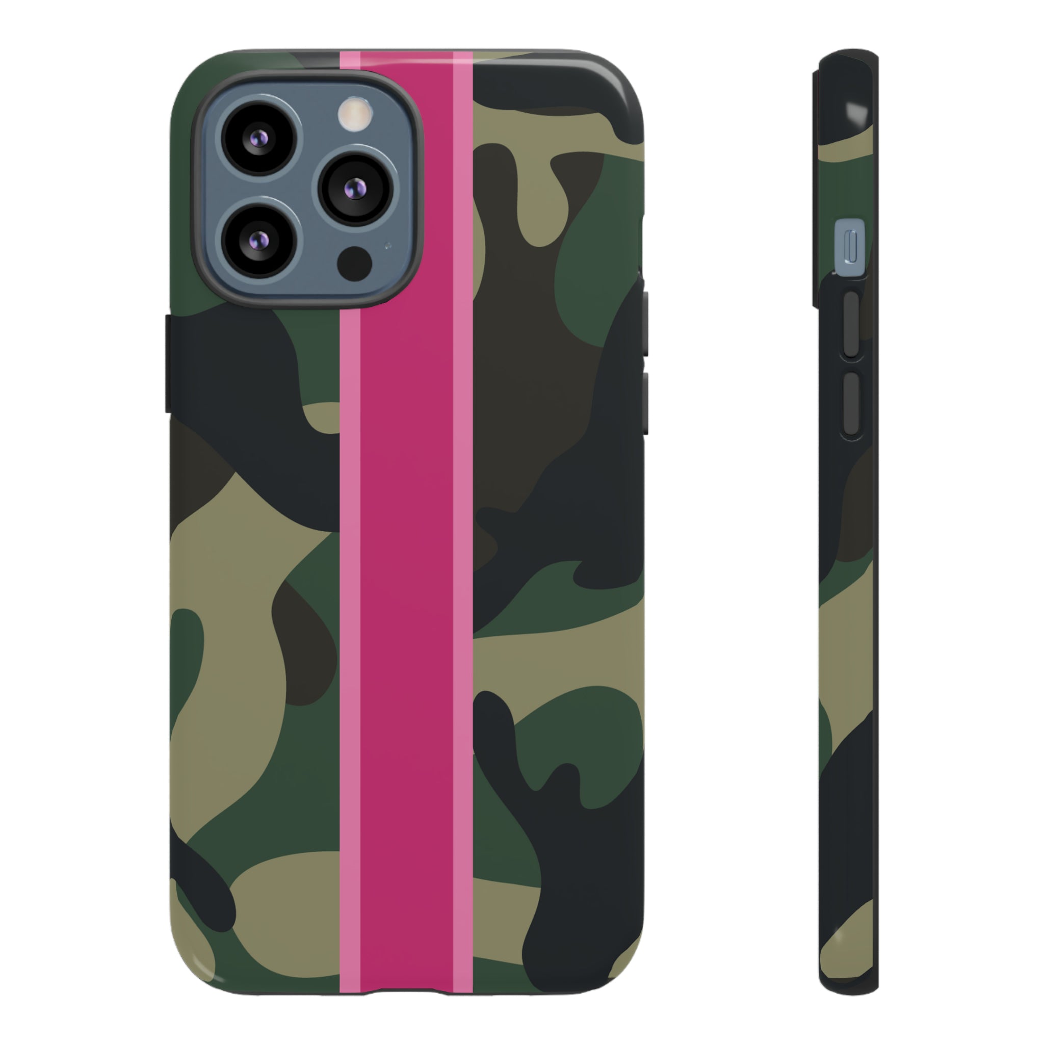 Camo Pink Stripe Tough Cell Phone Cases