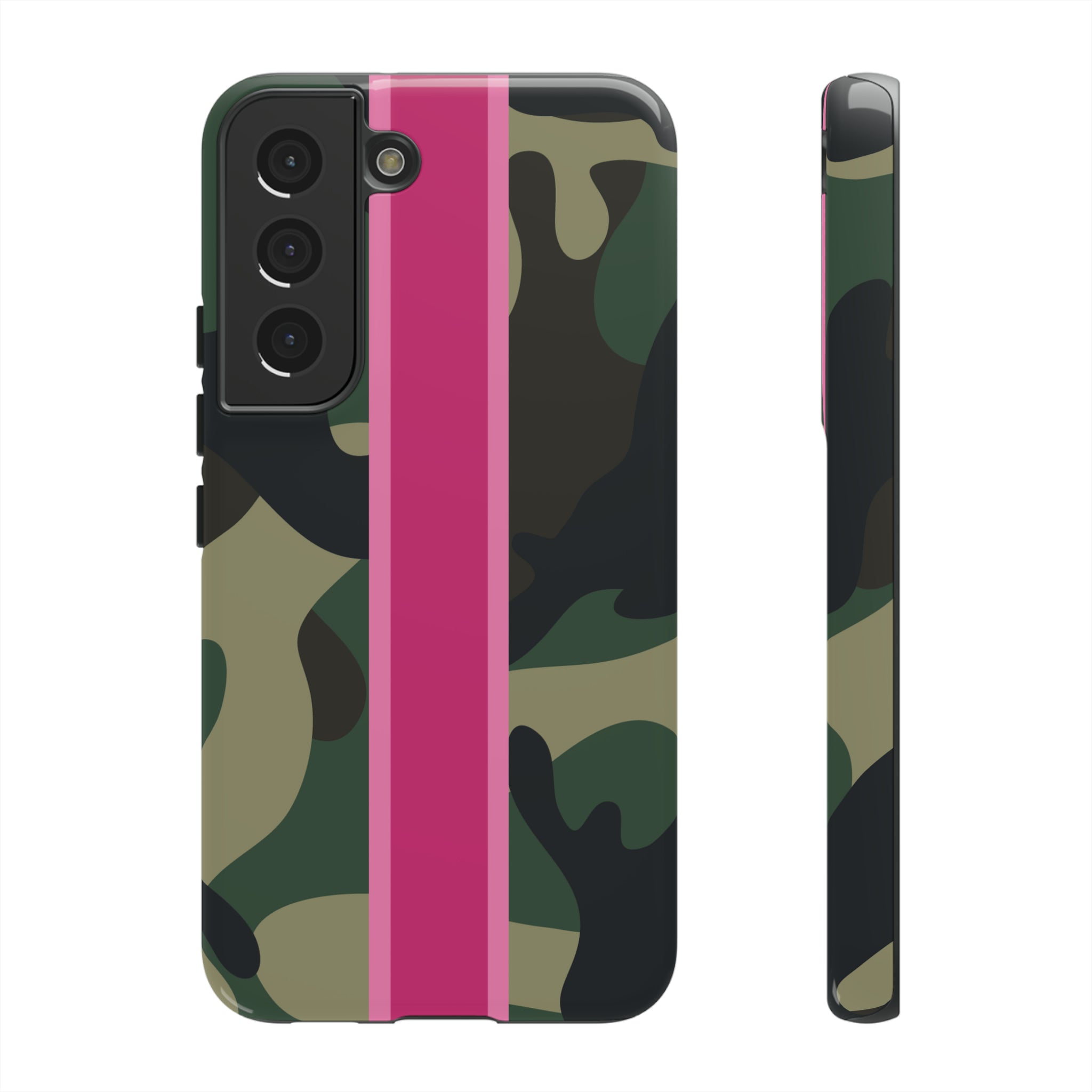 Camo Pink Stripe Tough Cell Phone Cases