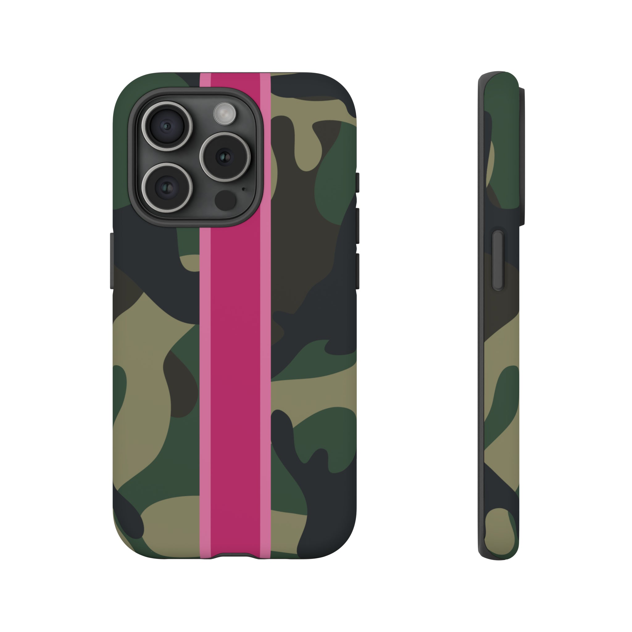 Camo Pink Stripe Tough Cell Phone Cases