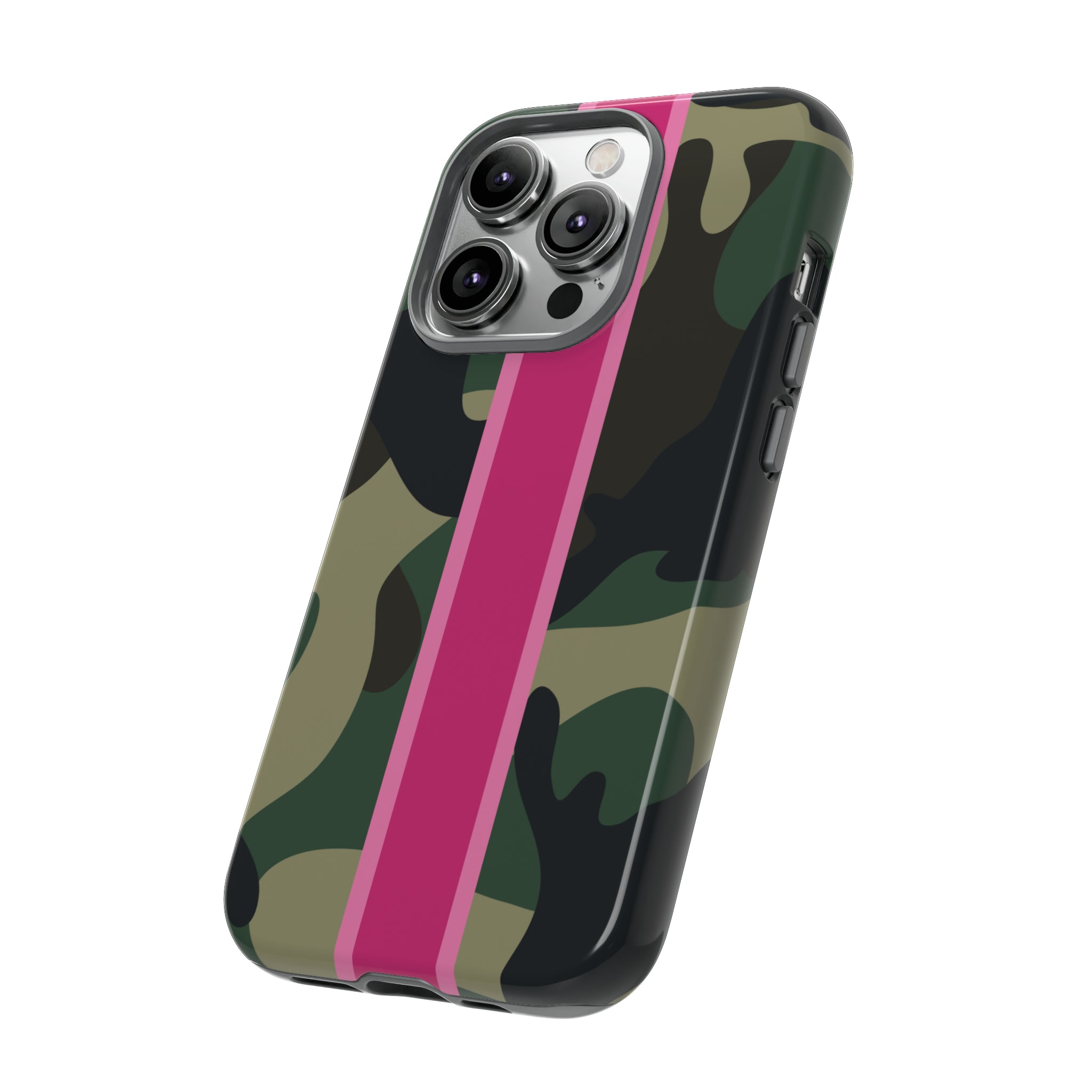 Camo Pink Stripe Tough Cell Phone Cases