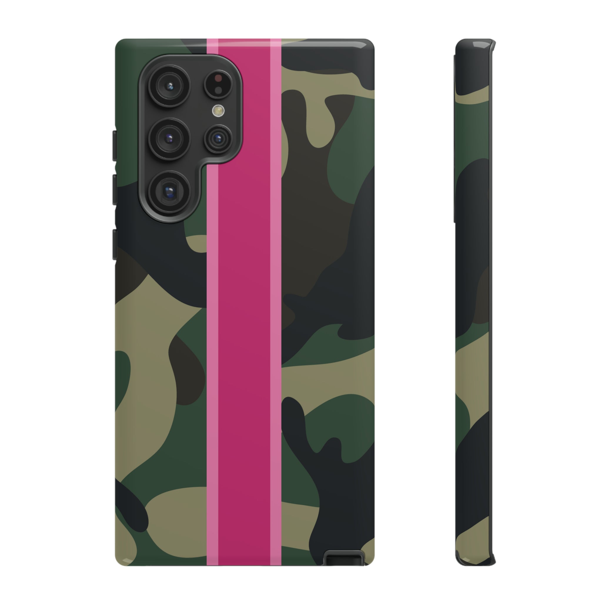 Camo Pink Stripe Tough Cell Phone Cases