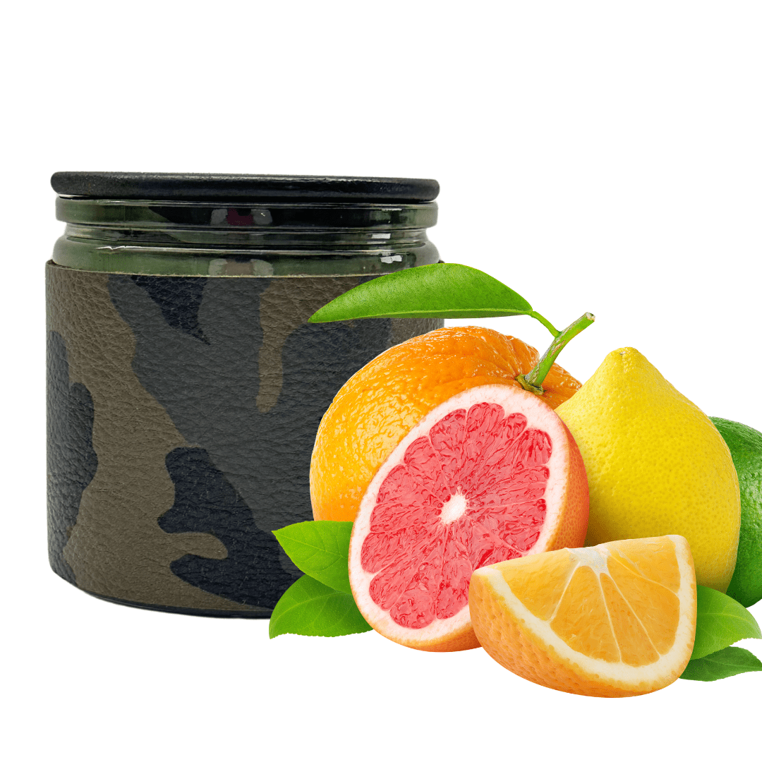Camo Leather Wrapped Kindness Candle - Squeeze The Day - The Kindness Cause