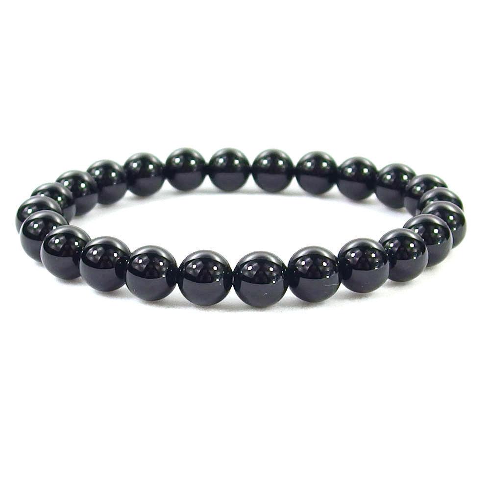 Crystal Beaded Bracelet - Black Obsidian - The Kindness Cause