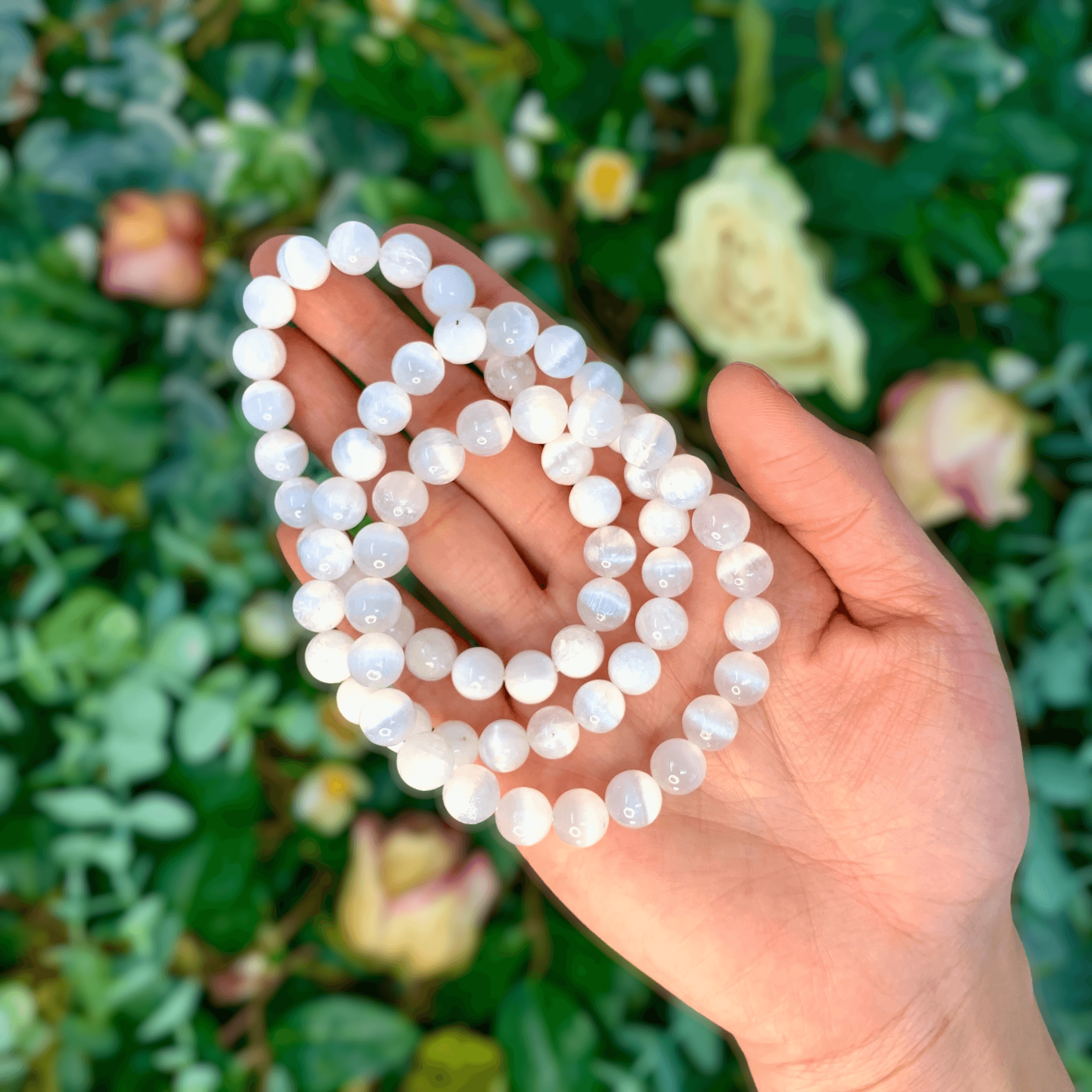 Crystal Beaded Bracelet - Selenite - The Kindness Cause