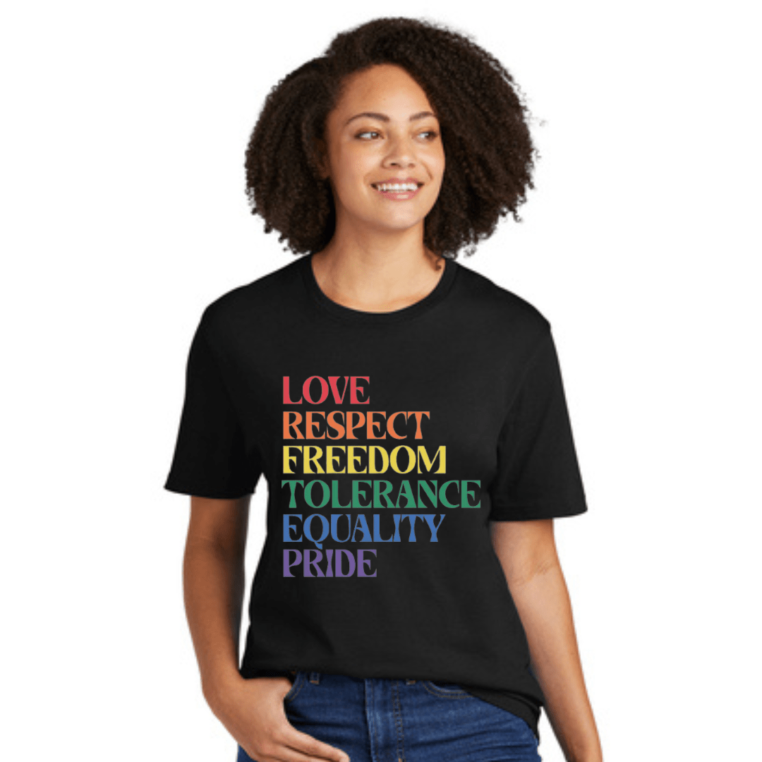 Love Respect Freedom Tolerance Equality Pride Organic Cotton T-Shirt - The Kindness Cause
