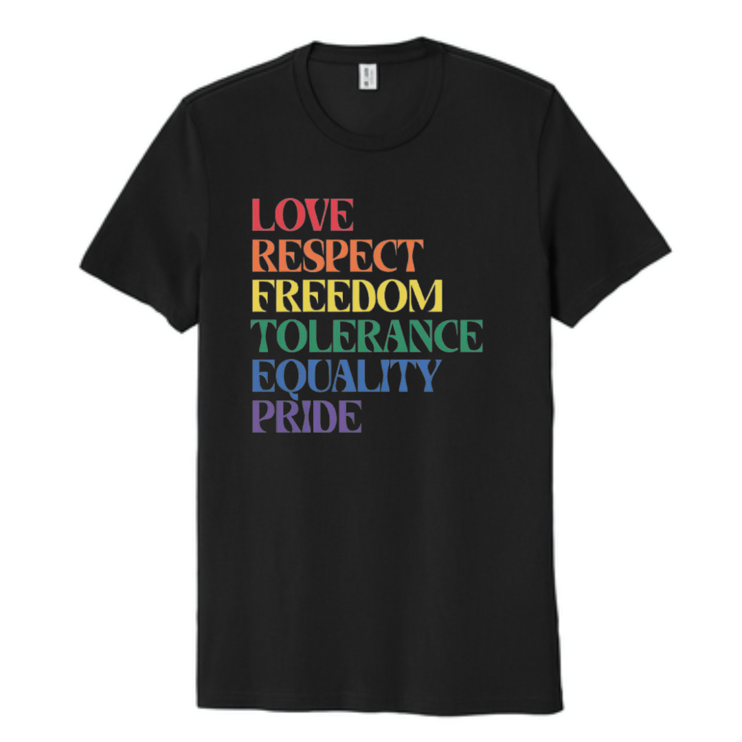Love Respect Freedom Tolerance Equality Pride Organic Cotton T-Shirt - The Kindness Cause