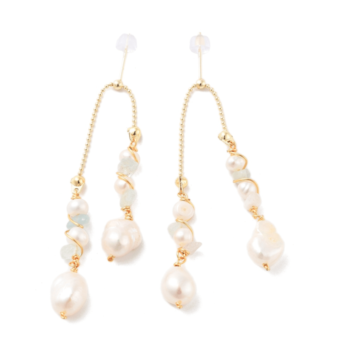 Natural Pearl Dangle Earrings - The Kindness Cause