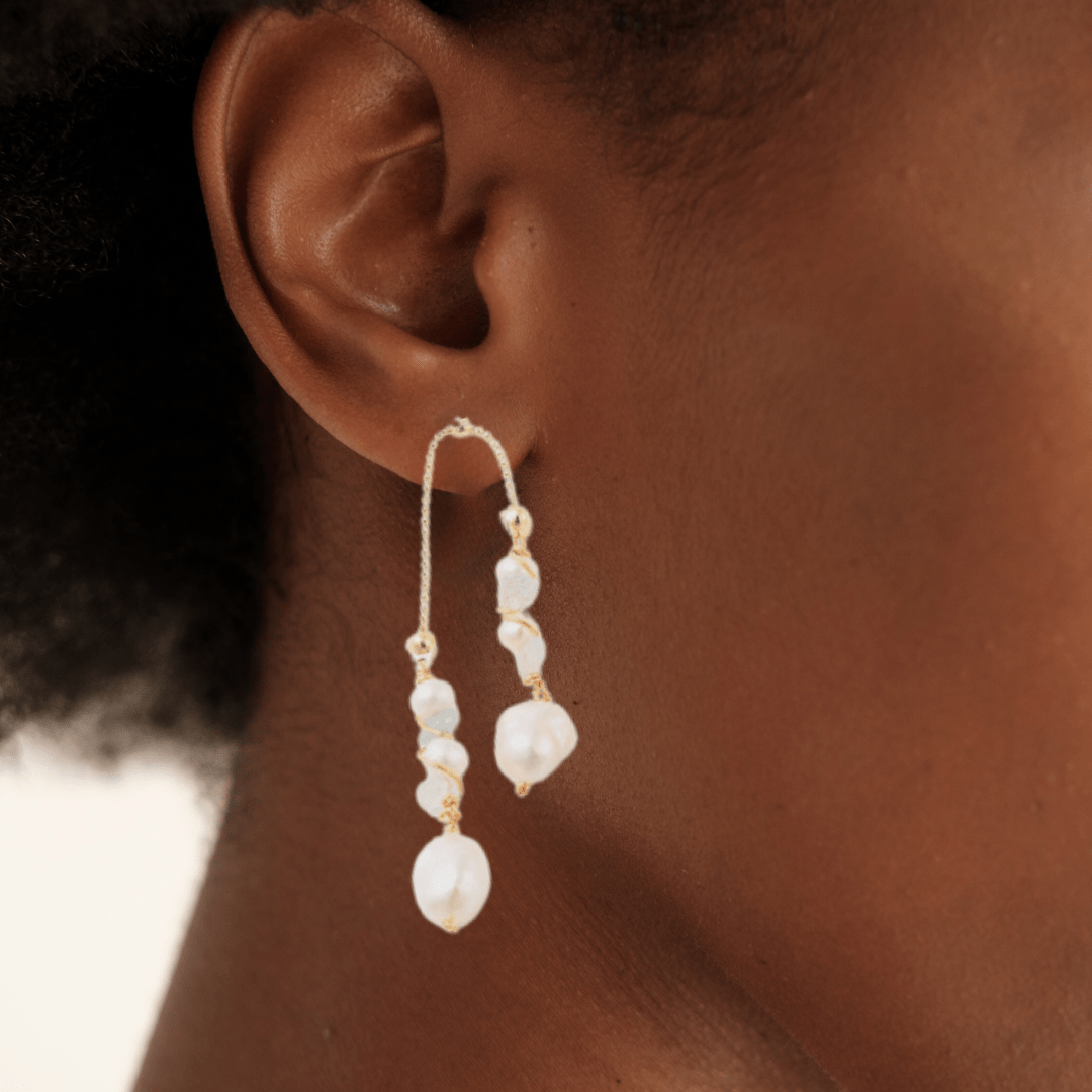 Natural Pearl Dangle Earrings - The Kindness Cause