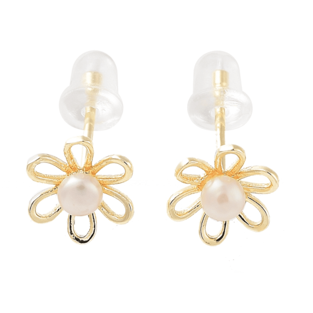 Natural Pearl Flower Mini Stud Earrings - The Kindness Cause