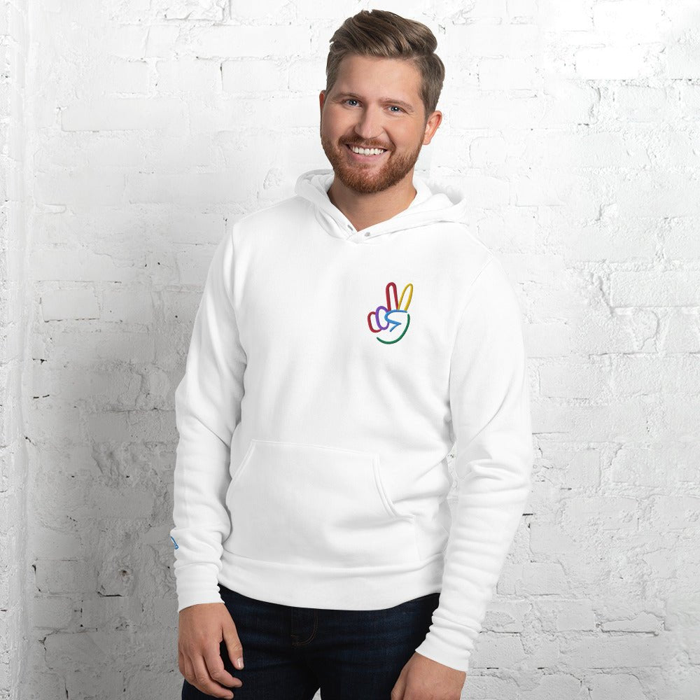 Peace Sign Embroidered Unisex Hoodie - The Kindness Cause