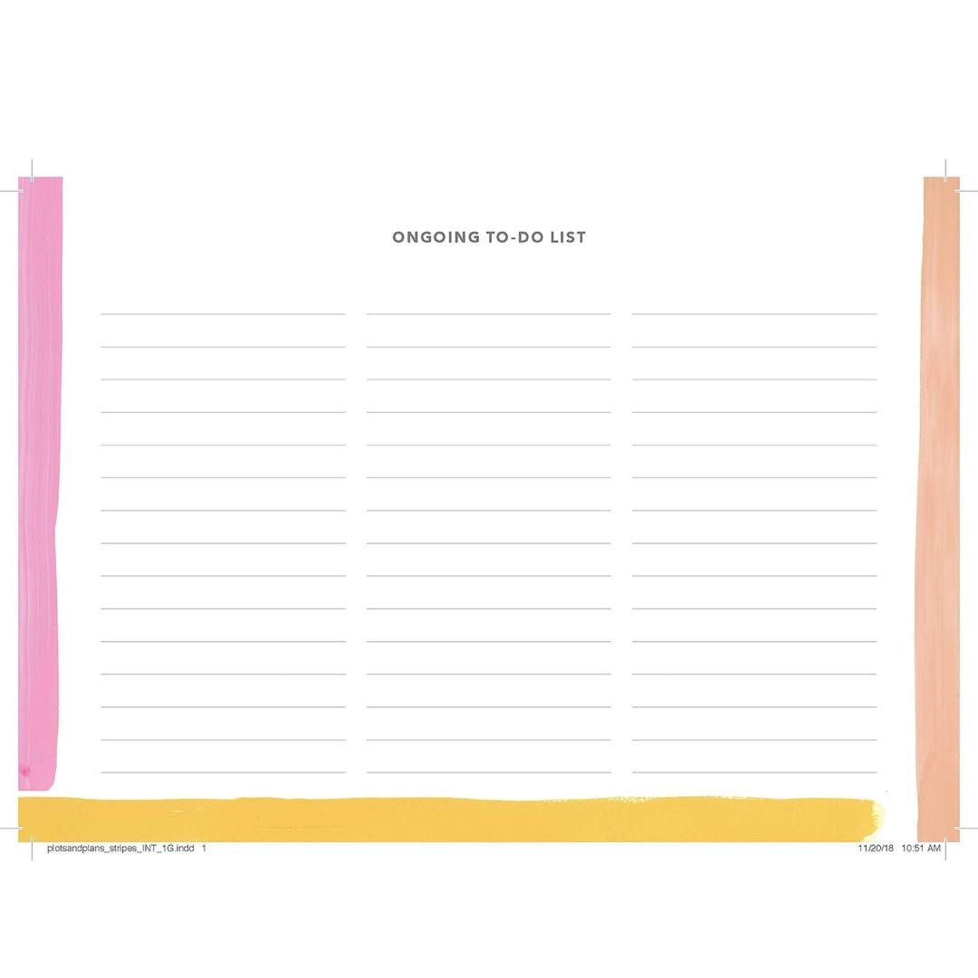 Plots & Plans: Bright Stripes Organizational Planner and Notebook - The Kindness Cause
