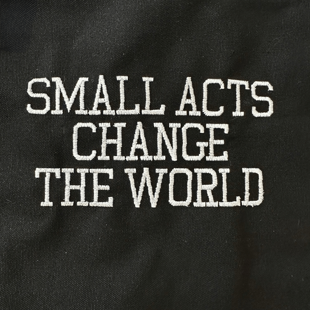 Small Acts Change The World Embroidered Large Tote Bag - The Kindness Cause