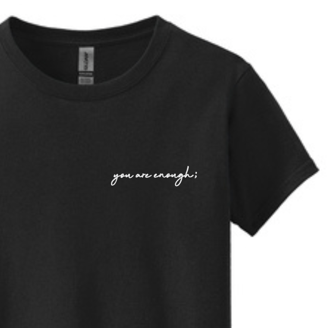 You Are Enough Embroidered Women's Fitted T-Shirt - The Kindness Cause