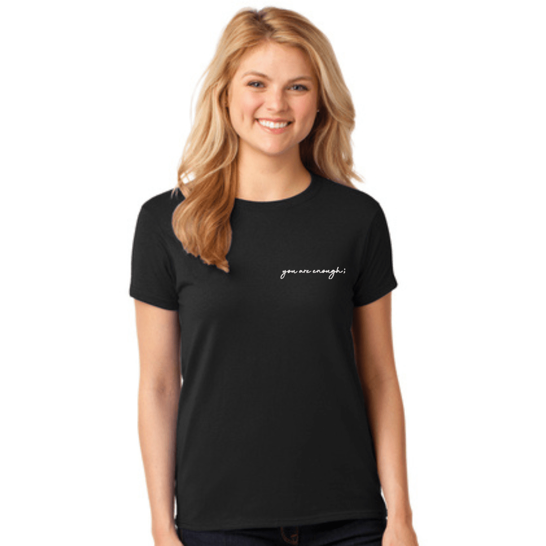 You Are Enough Embroidered Women's Fitted T-Shirt - The Kindness Cause
