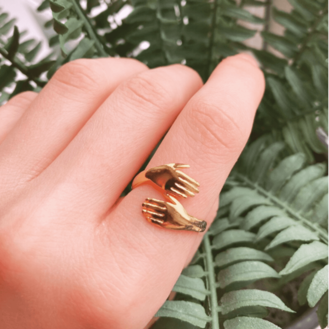 16K Gold Plated Adjustable Hug Ring - The Kindness Cause