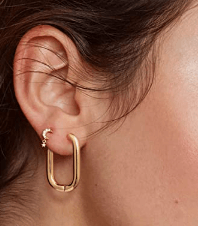 18K Gold Plated Oval Huggie Hoop Earrings - The Kindness Cause