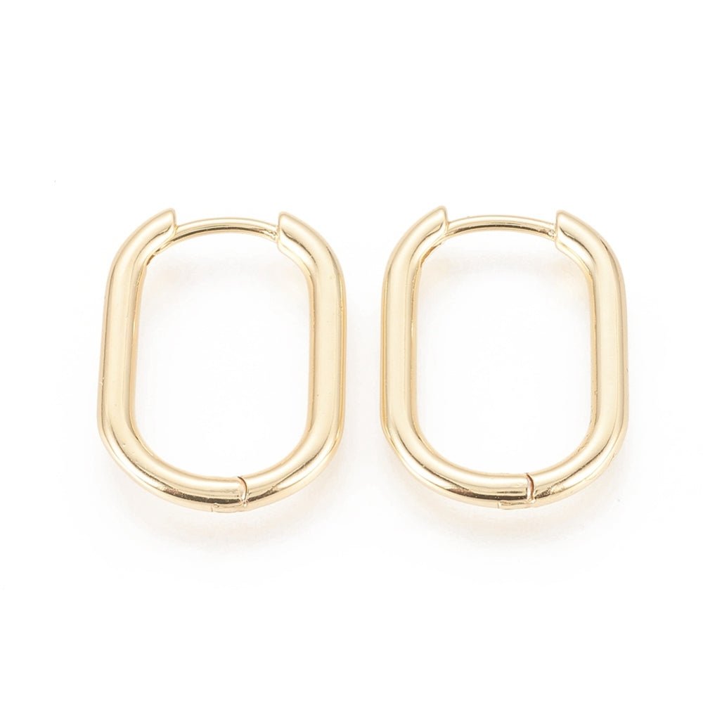 18K Gold Plated Oval Huggie Hoop Earrings - The Kindness Cause
