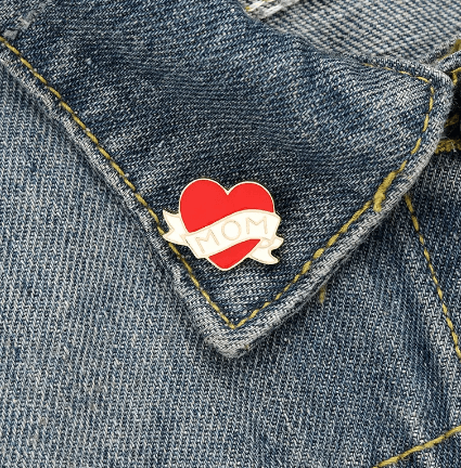 Ain't No Hood Like Motherhood Heart Mom Enamel Pin - The Kindness Cause