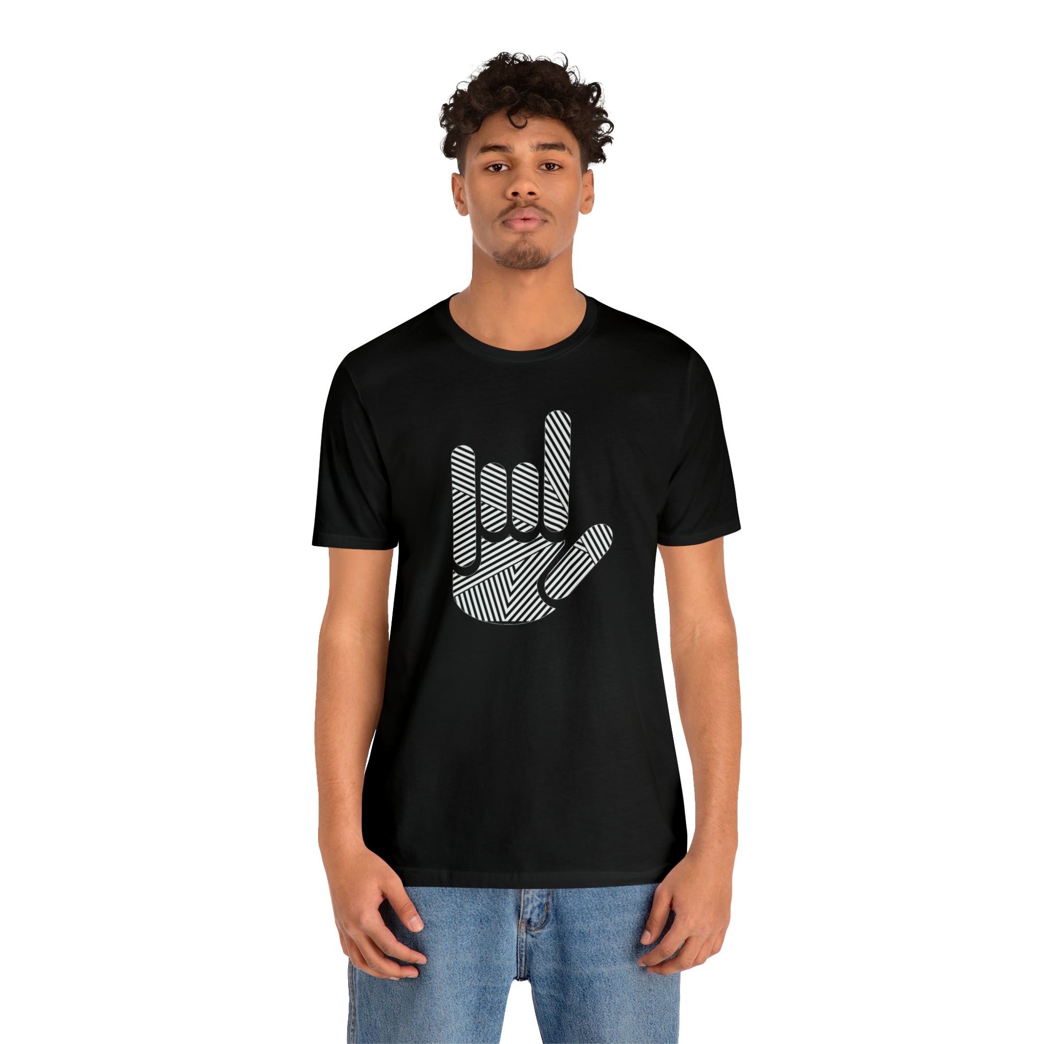 ASL I Love You Stripe Hand Unisex Jersey Short Sleeve Tee - The Kindness Cause