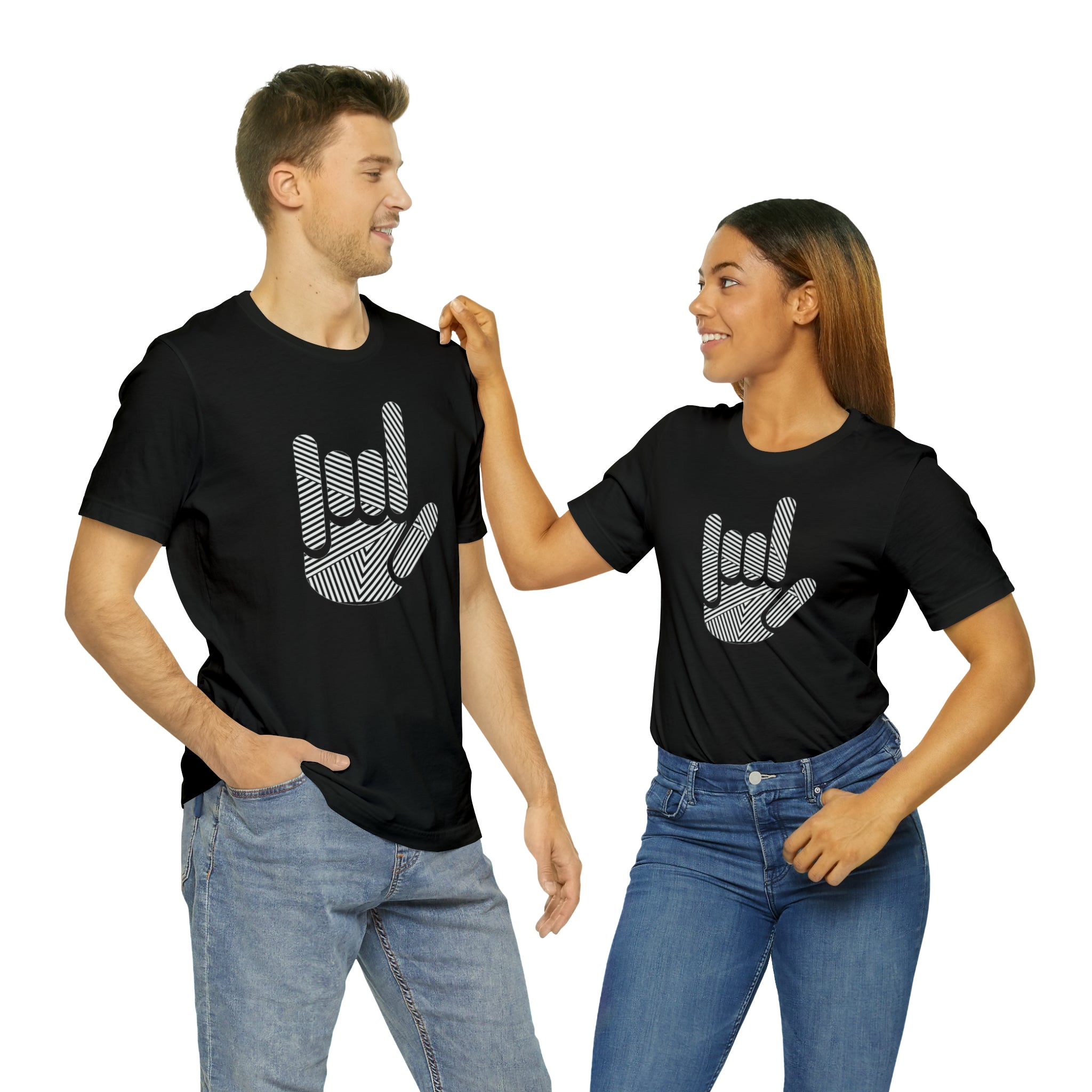 ASL I Love You Stripe Hand Unisex Jersey Short Sleeve Tee - The Kindness Cause