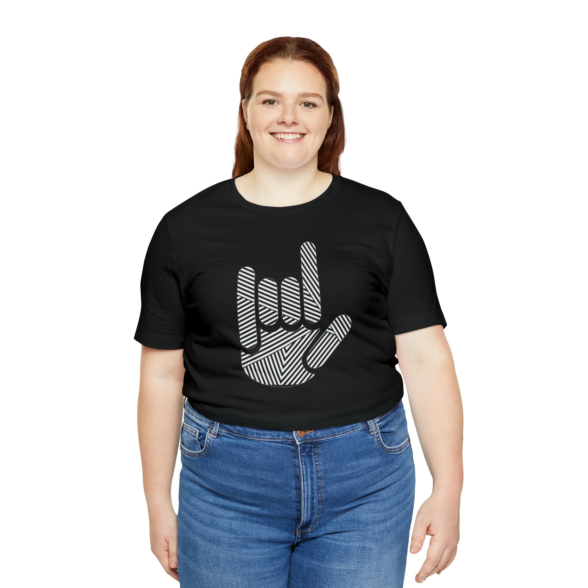 ASL I Love You Stripe Hand Unisex Jersey Short Sleeve Tee - The Kindness Cause
