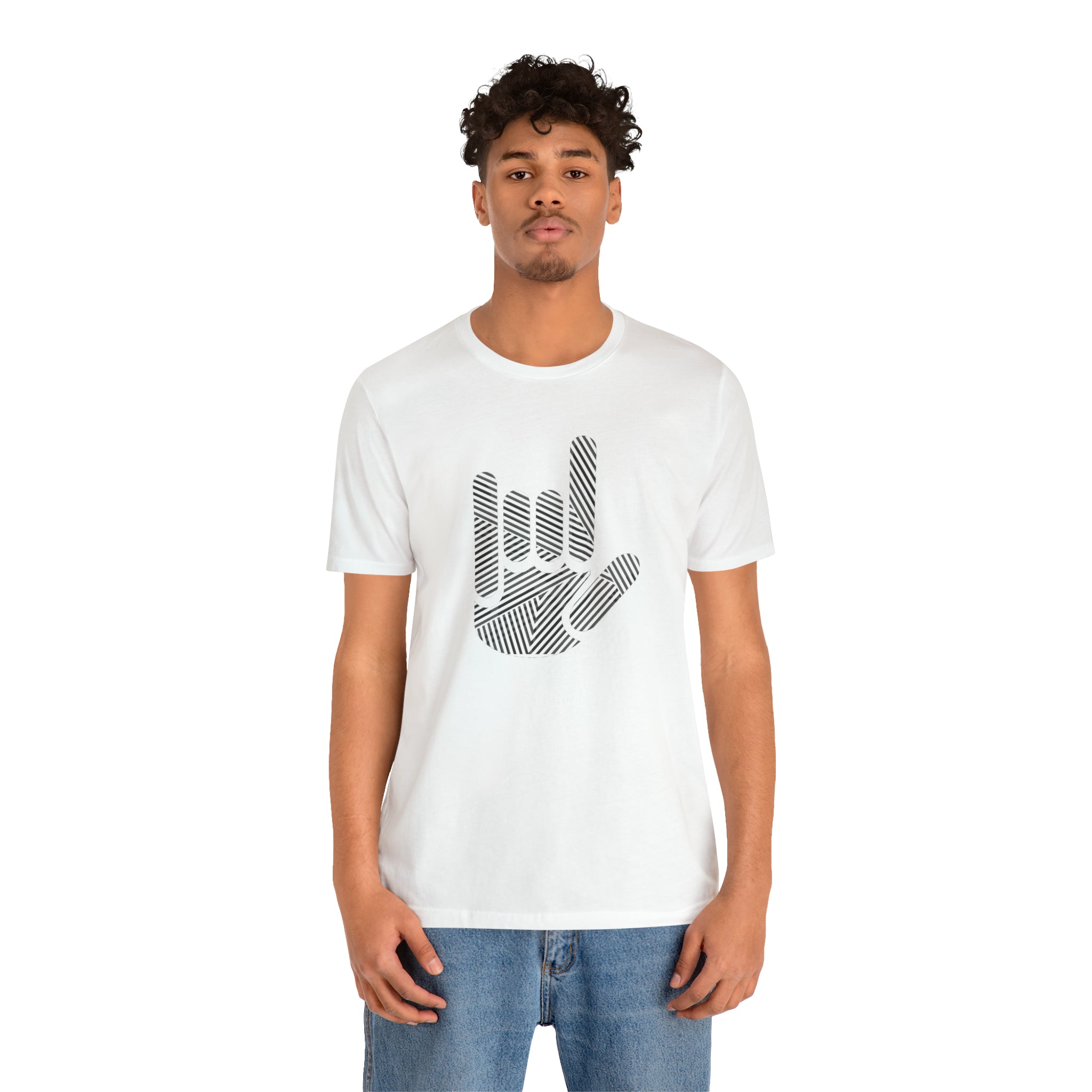 ASL I Love You Stripe Hand Unisex Jersey Short Sleeve Tee - The Kindness Cause
