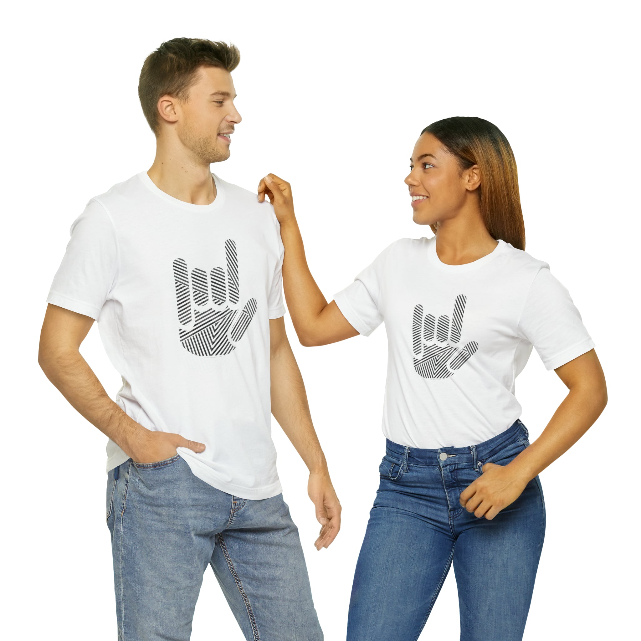 ASL I Love You Stripe Hand Unisex Jersey Short Sleeve Tee - The Kindness Cause