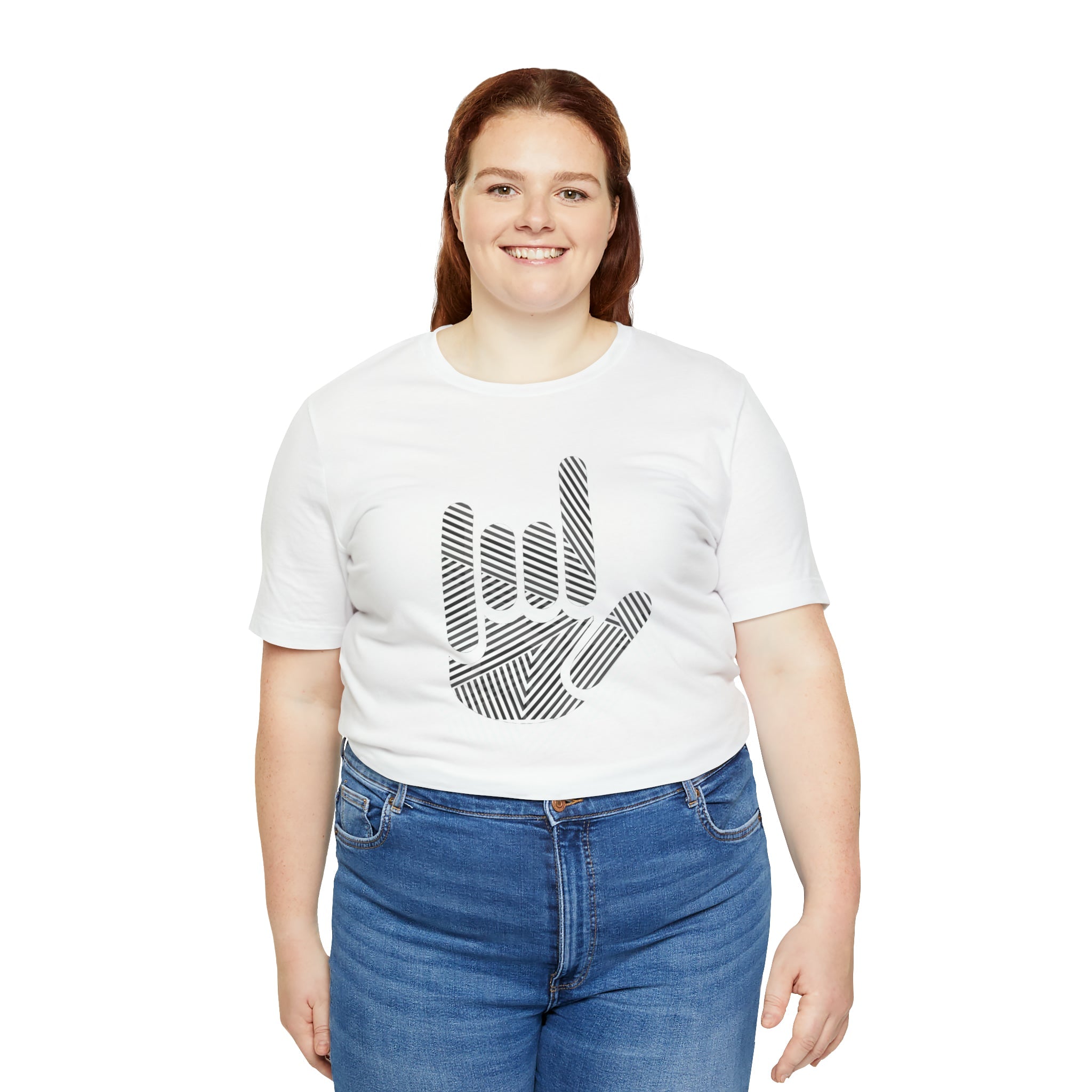 ASL I Love You Stripe Hand Unisex Jersey Short Sleeve Tee - The Kindness Cause